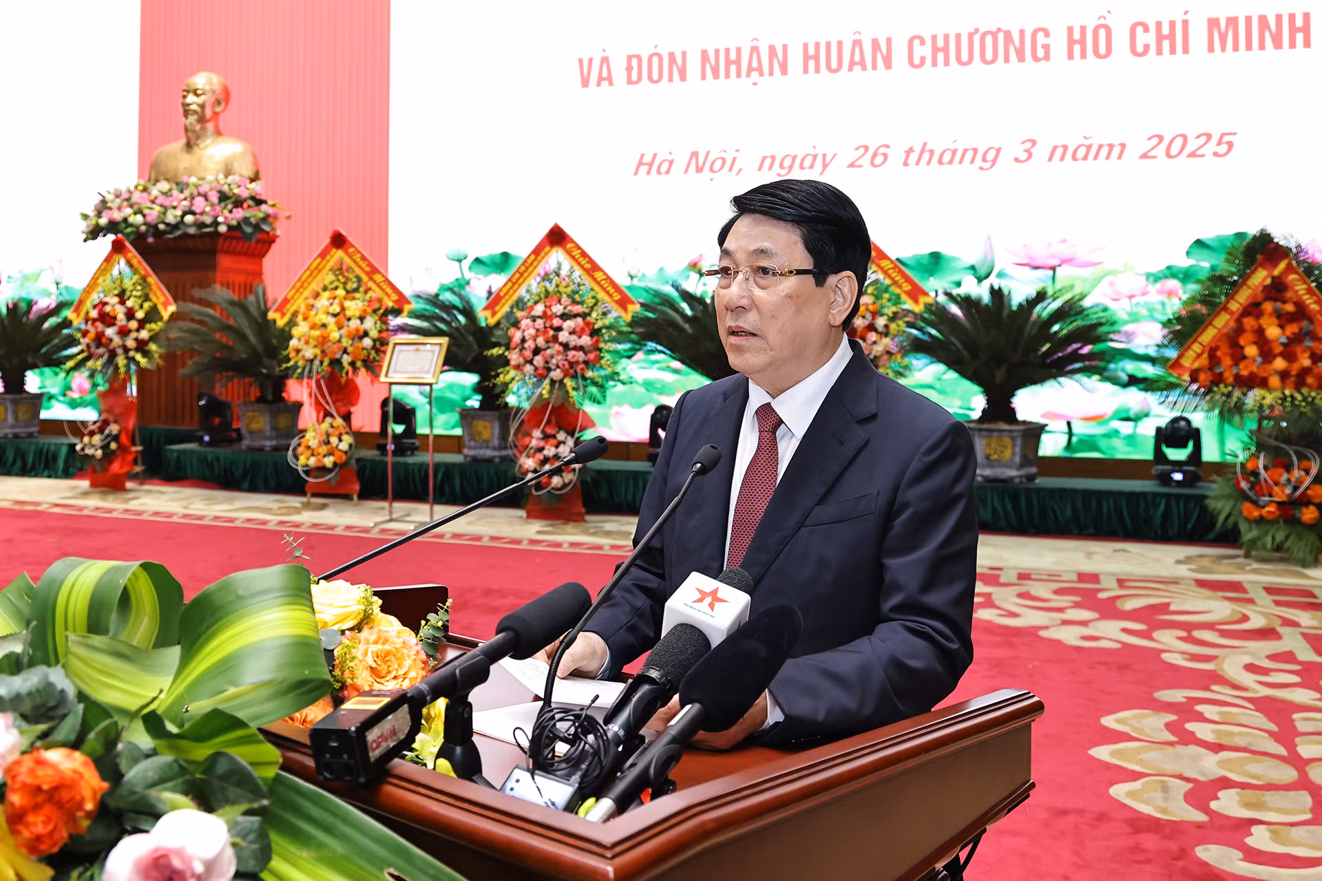 Chủ tịch nước Lương Cường phát biểu tại lễ kỷ niệm.