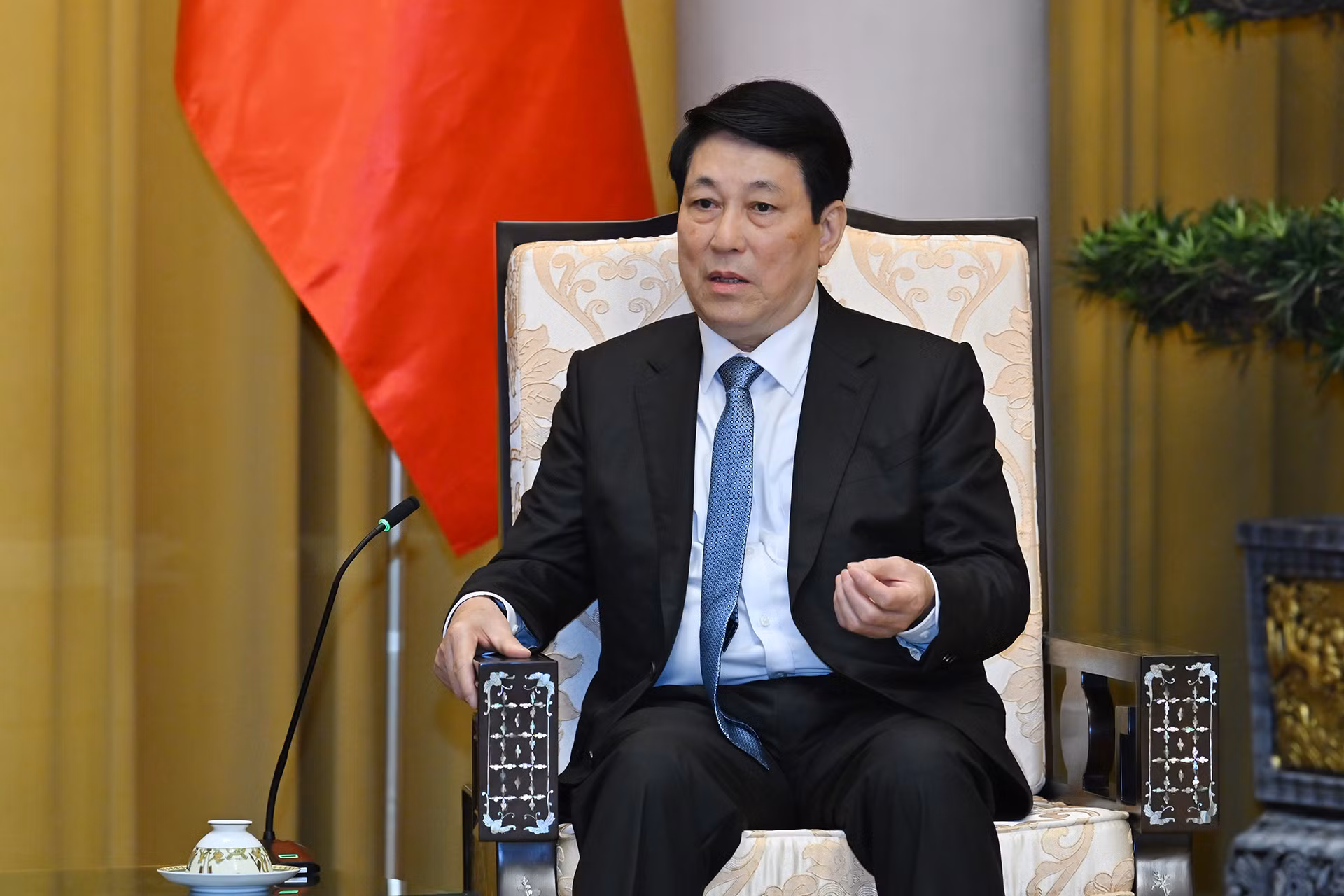 Chủ tịch nước Lương Cường phát biểu tại buổi tiếp. Chủ tịch nước Lương Cường phát biểu tại buổi tiếp.