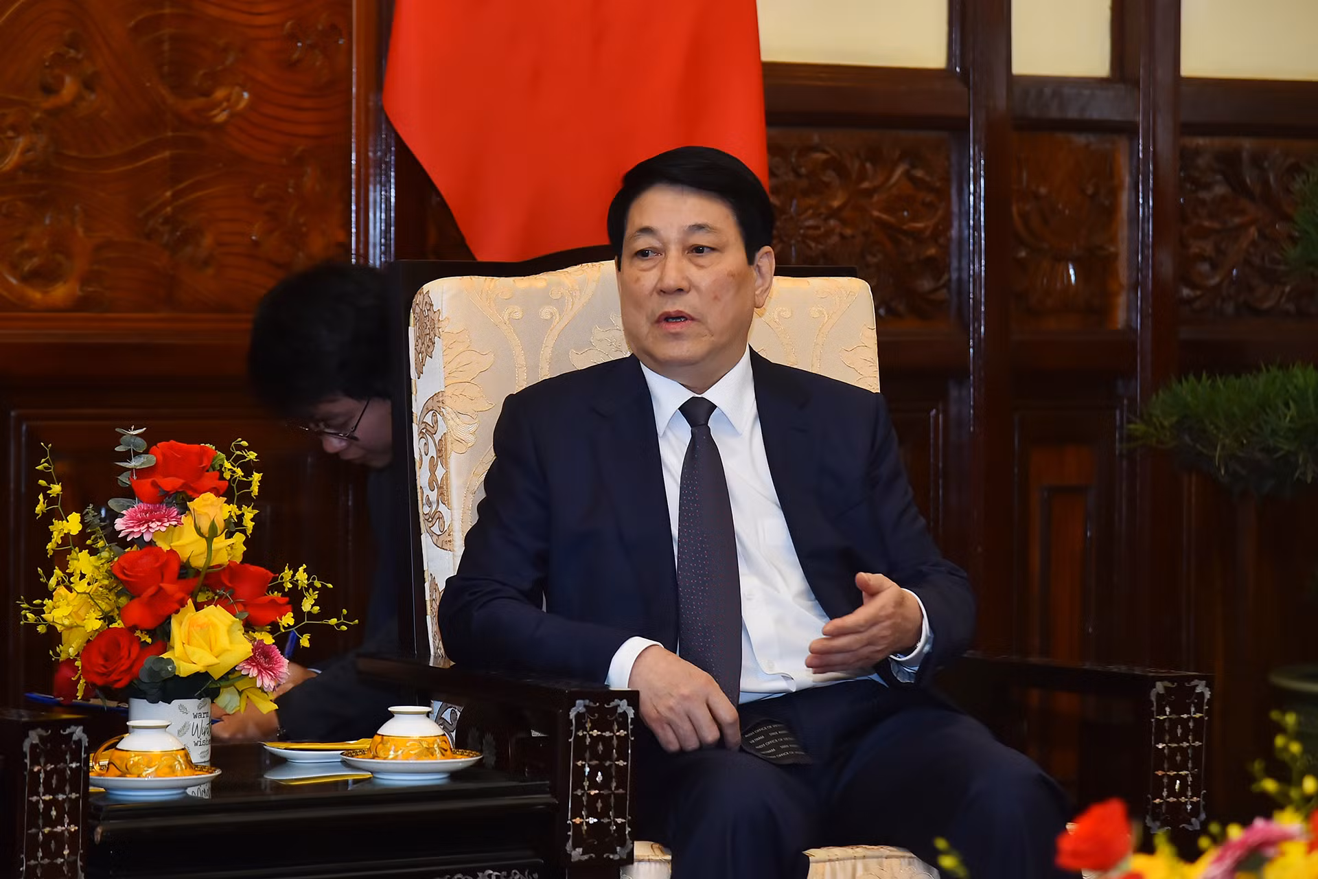 Chủ tịch nước Lương Cường phát biểu tại buổi tiếp.