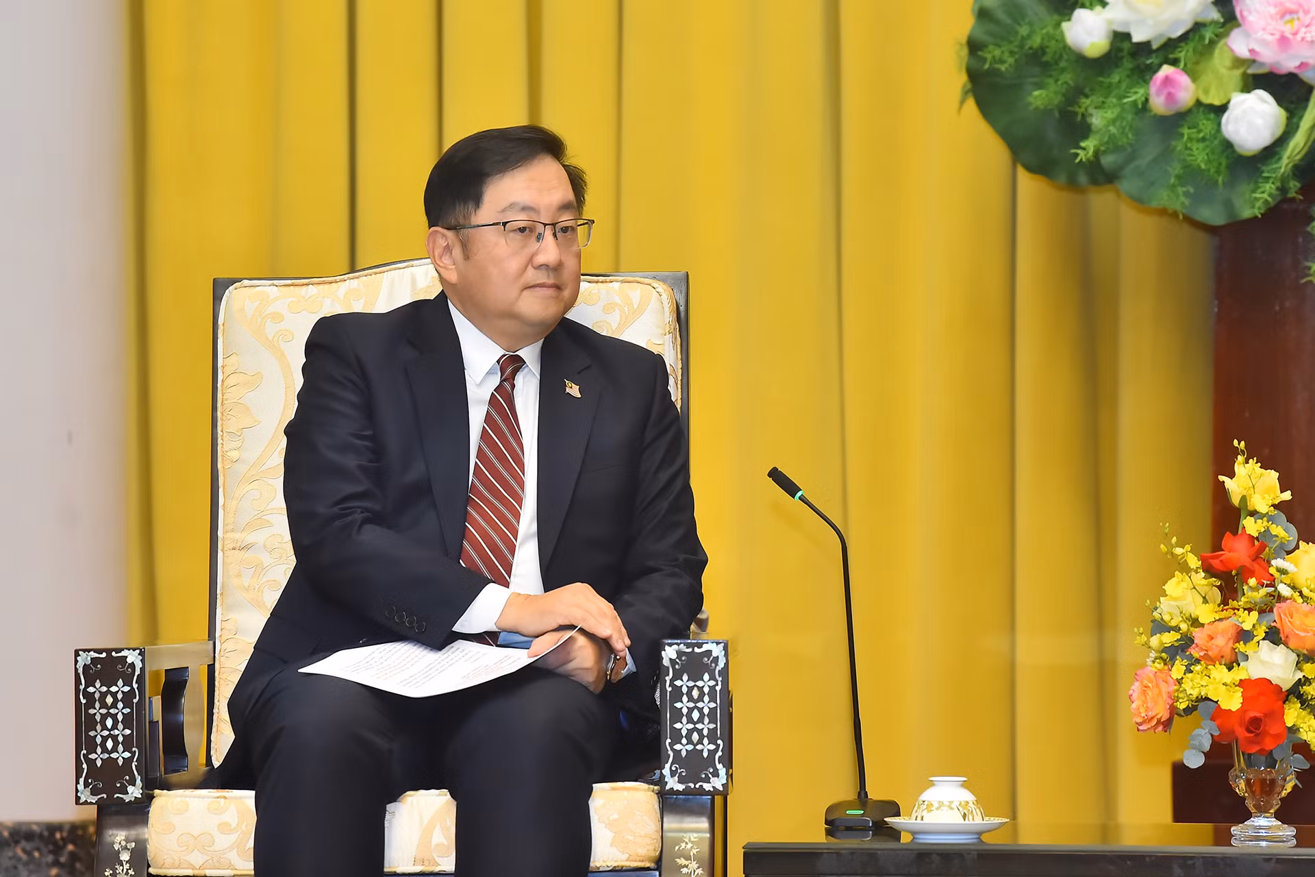 Đại sứ Malaysia tại Việt Nam Dato’ Tan Yang Thai đại diện Đại sứ, Đại biện các nước ASEAN và Timor-Leste phát biểu tại buổi tiếp. Đại sứ Malaysia tại Việt Nam Dato’ Tan Yang Thai đại diện Đại sứ, Đại biện các nước ASEAN và Timor-Leste phát biểu tại buổi tiếp.