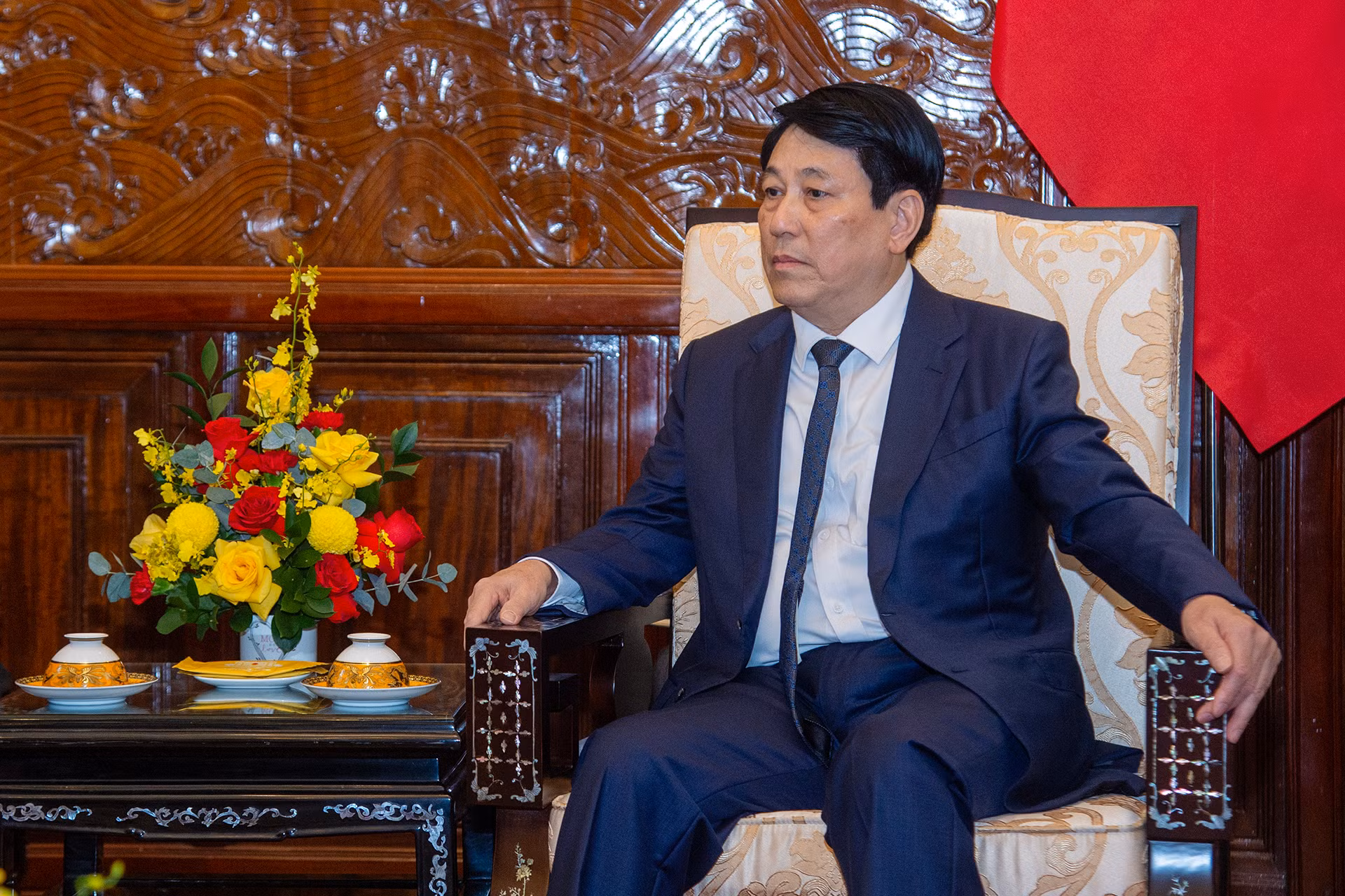 Chủ tịch nước Lương Cường phát biểu tại buổi tiếp.