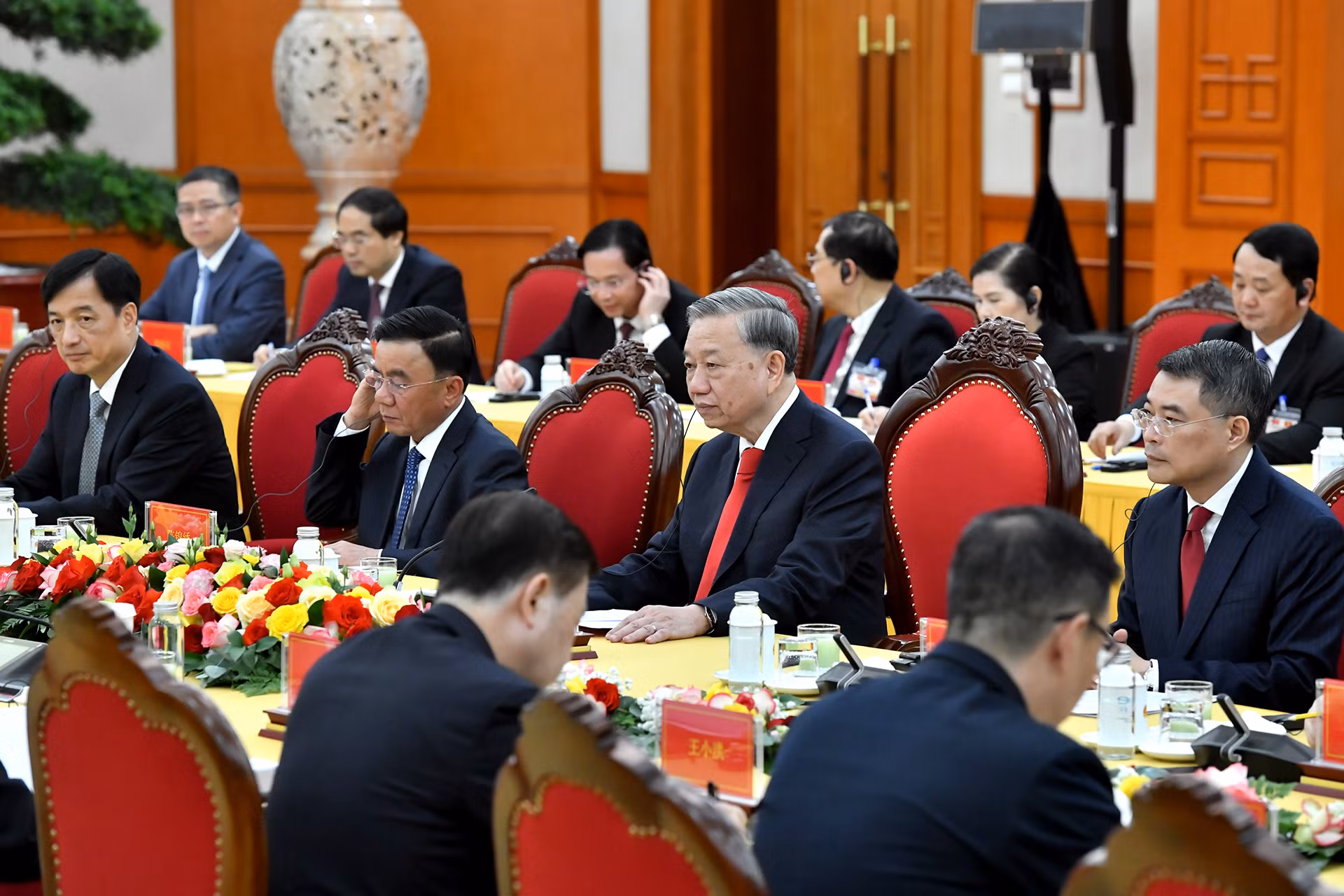 Tổng Bí thư Tô Lâm phát biểu tại hội đàm.