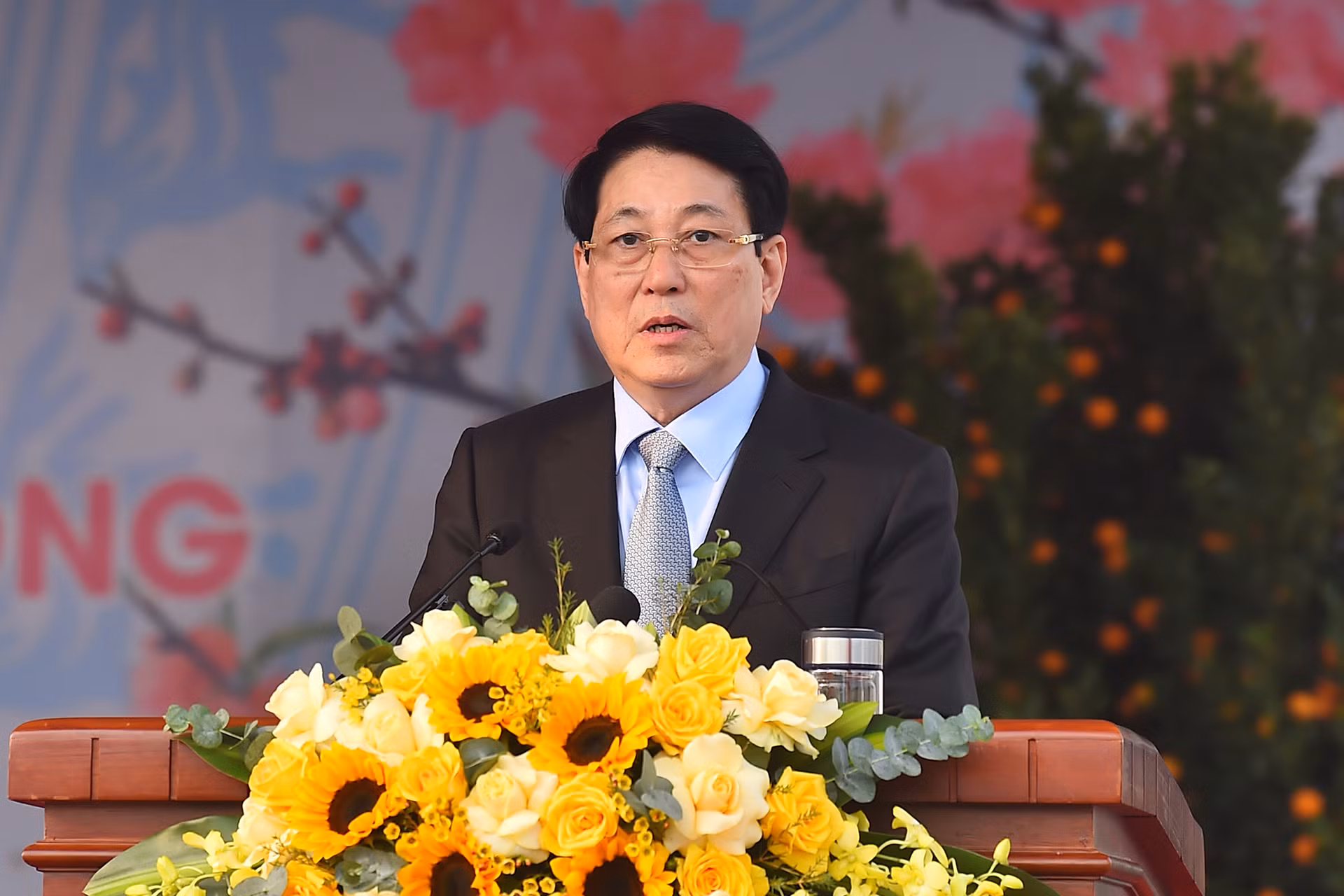 Chủ tịch nước Lương Cường phát biểu tại buổi lễ. Chủ tịch nước Lương Cường phát biểu tại buổi lễ.