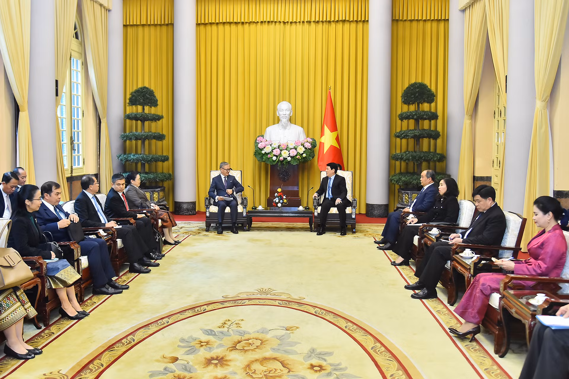Quang cảnh buổi tiếp tại Phủ Chủ tịch.