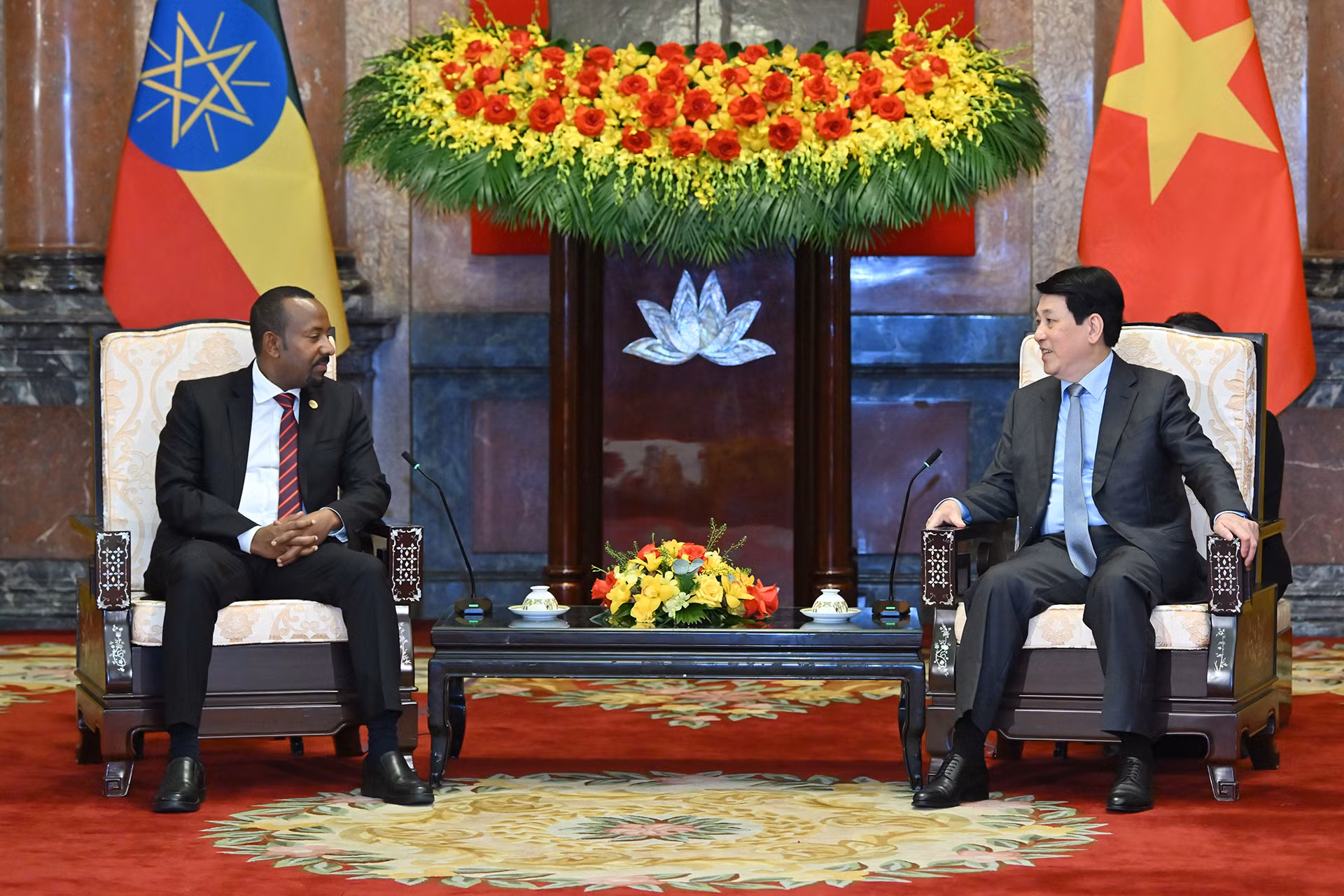 Chủ tịch nước Lương Cường tiếp Thủ tướng Ethiopia Abiy Ahmed Ali.