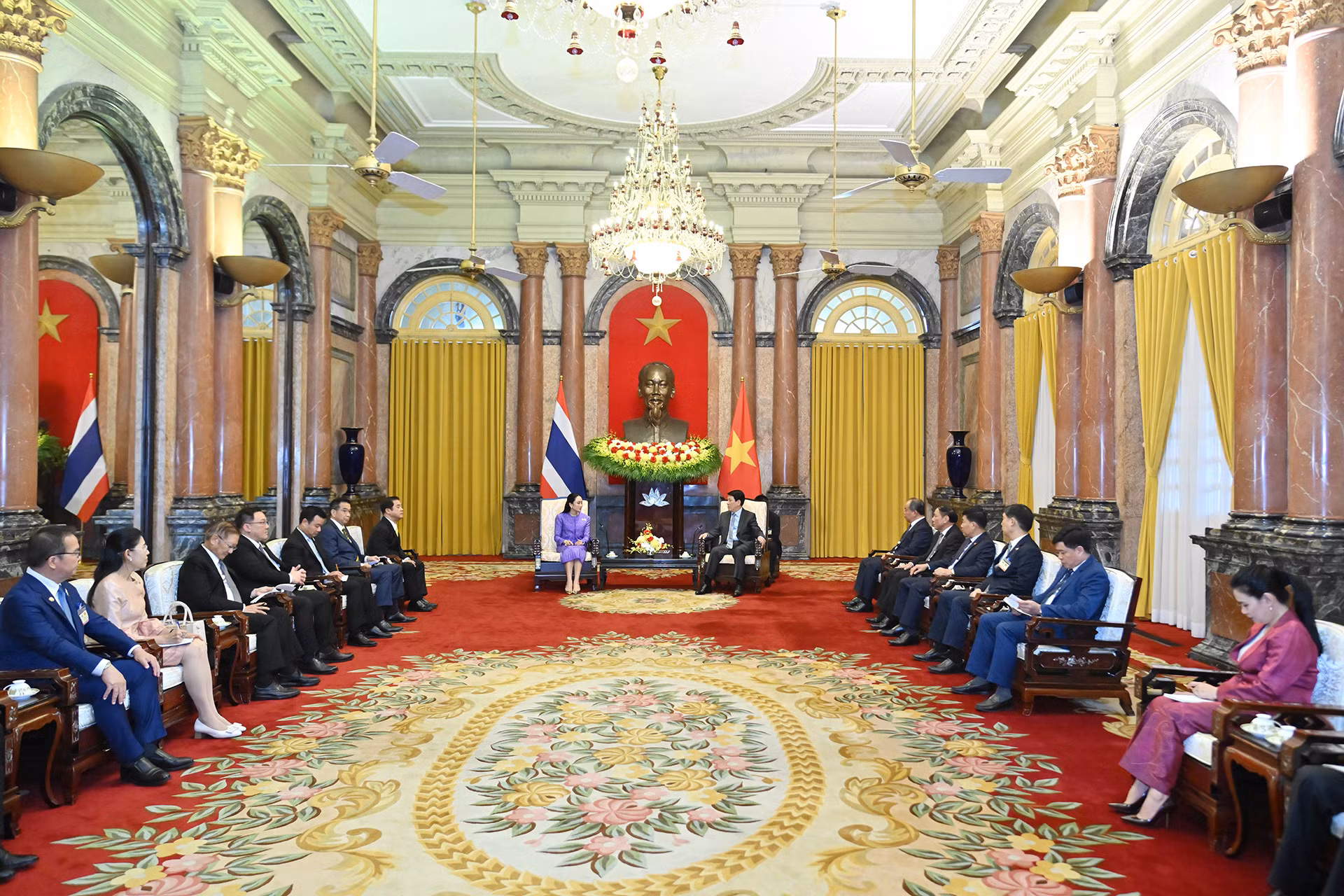Quang cảnh buổi tiếp tại Phủ Chủ tịch.