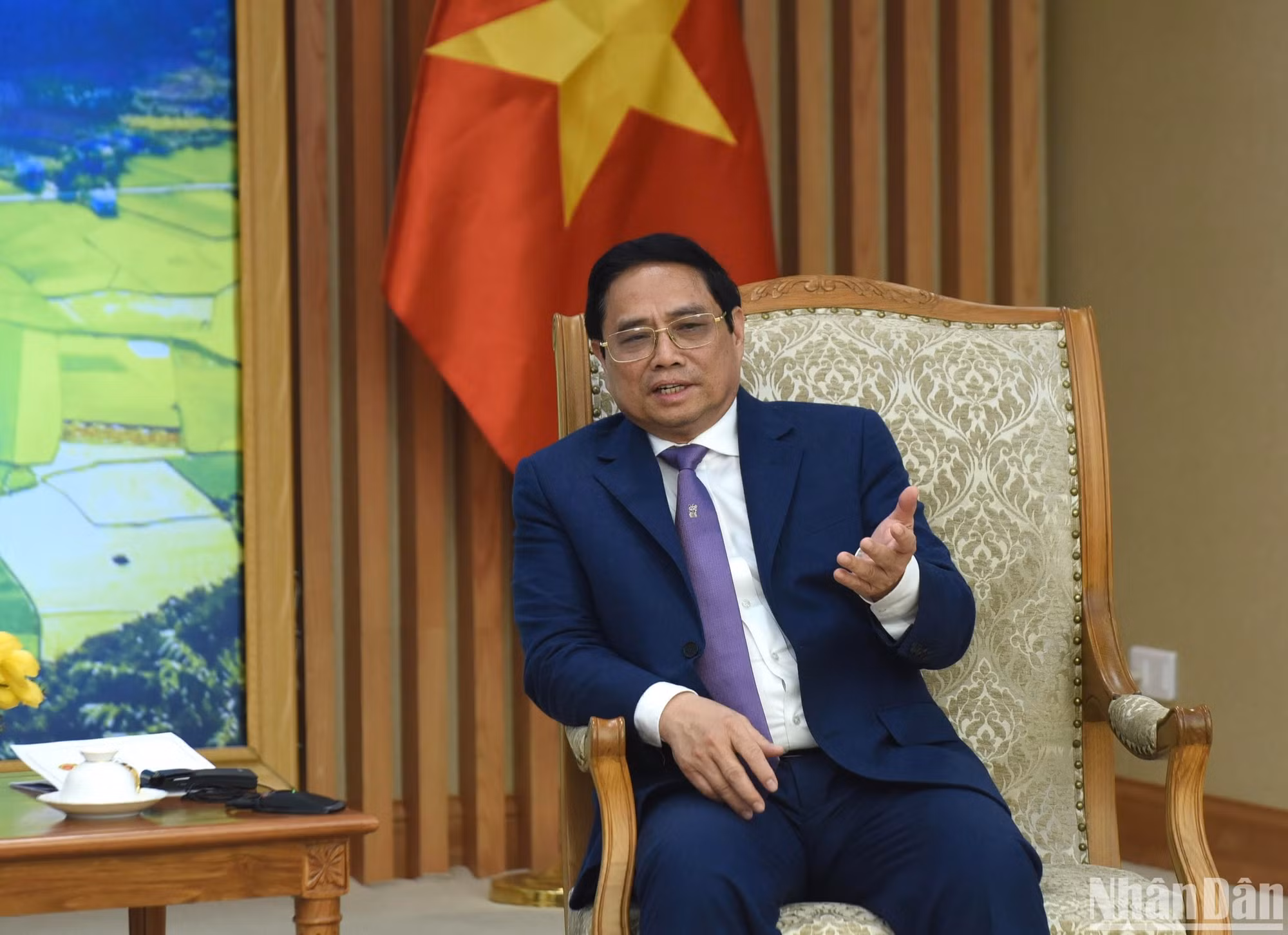 Thủ tướng Phạm Minh Chính phát biểu tại buổi tiếp.