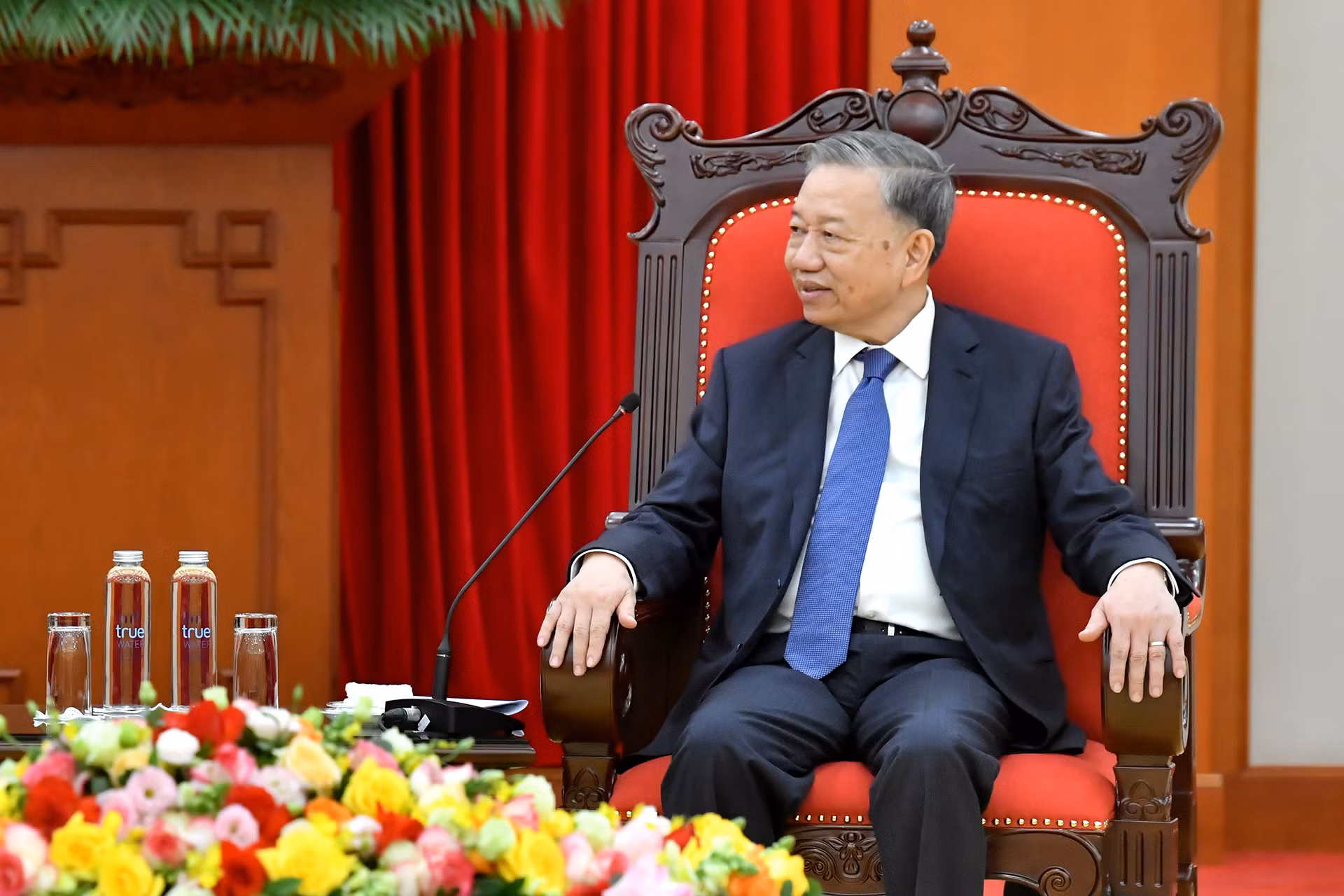 Tổng Bí thư Tô Lâm phát biểu tại buổi tiếp.