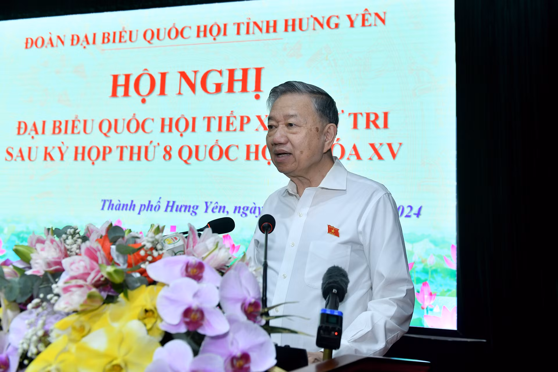 Tổng Bí thư Tô Lâm phát biểu tại Hội nghị tiếp xúc cử tri sau Kỳ họp thứ 8, Quốc hội khóa XV. Tổng Bí thư Tô Lâm phát biểu tại Hội nghị tiếp xúc cử tri sau Kỳ họp thứ 8, Quốc hội khóa XV.