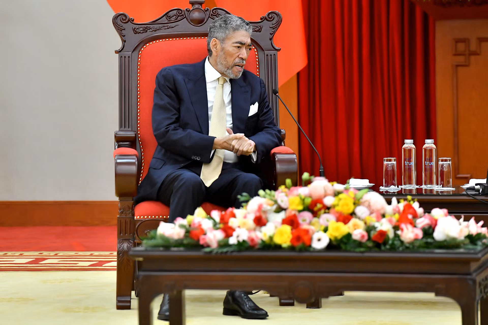 Đồng chí Miguel Mejía, Tổng Bí thư Đảng Phong trào Cánh tả Thống nhất, Bộ trưởng Chính sách Hội nhập khu vực Cộng hòa Dominica tại buổi tiếp.