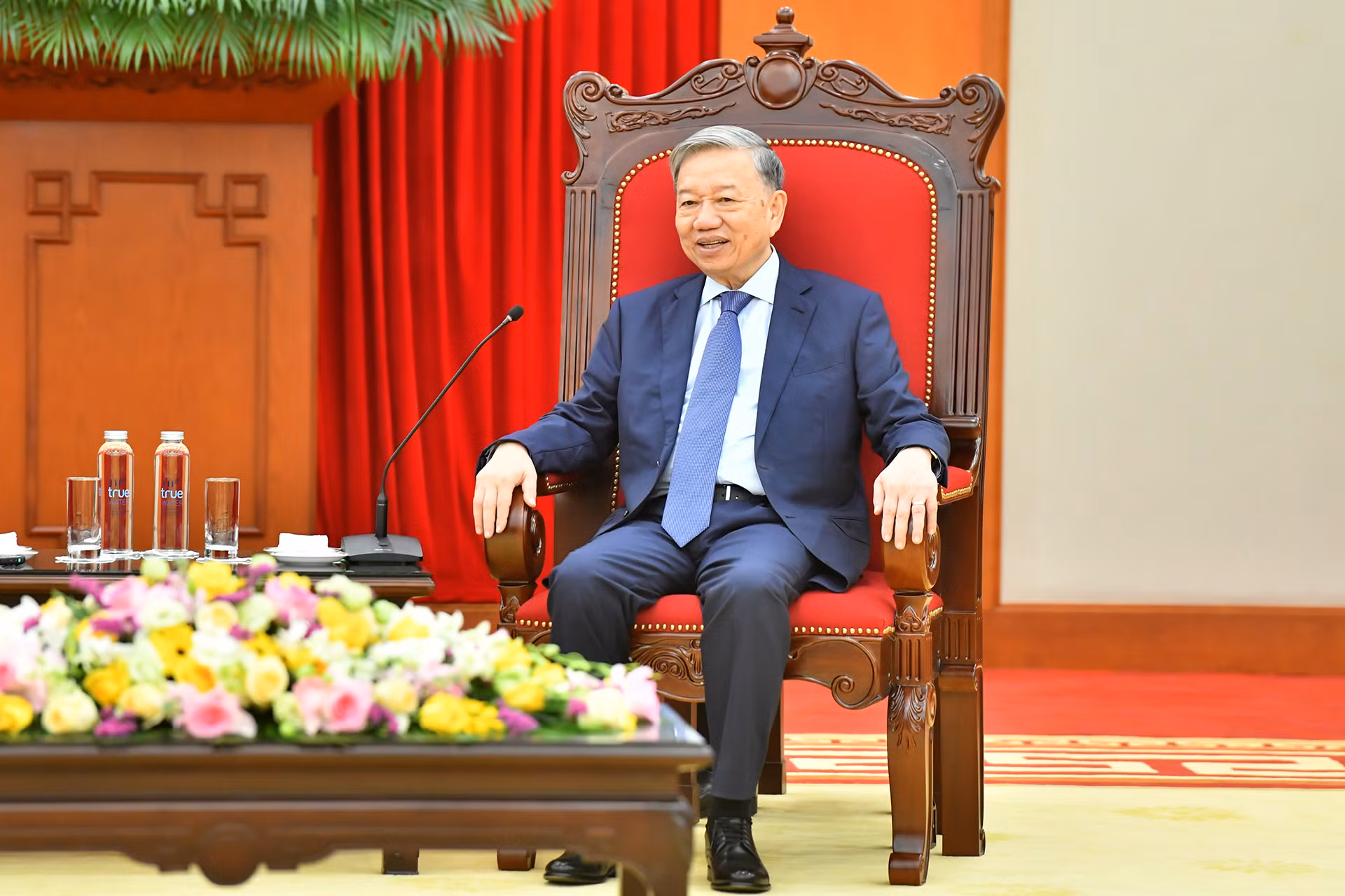 Tổng Bí thư Tô Lâm phát biểu tại buổi tiếp.