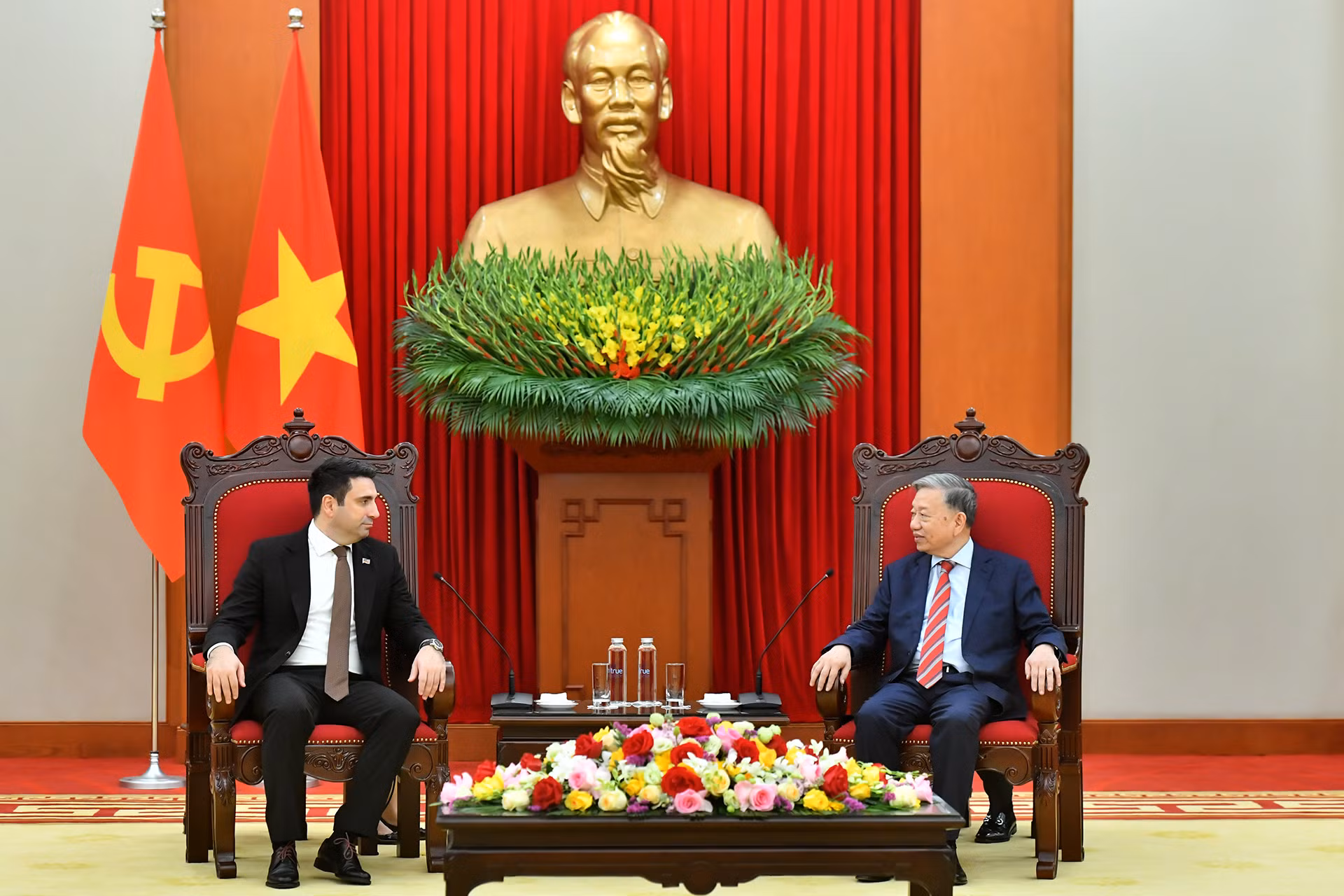Tổng Bí thư Tô Lâm tiếp Chủ tịch Quốc hội Cộng hòa Armenia Alen Simonyan.
