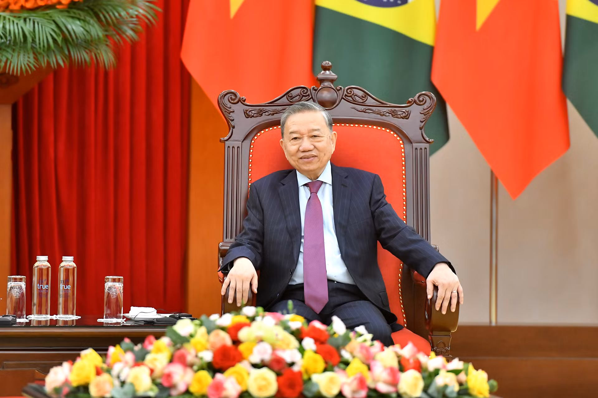 Tổng Bí thư Tô Lâm phát biểu tại buổi tiếp Tổng thống Cộng hòa Liên bang Brazil Luiz Inácio Lula da Silva.
