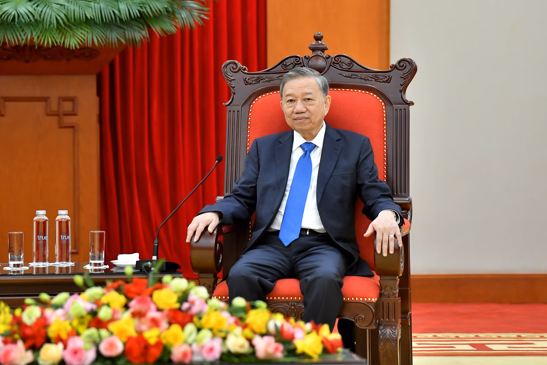Tổng Bí thư Tô Lâm phát biểu tại buổi tiếp.