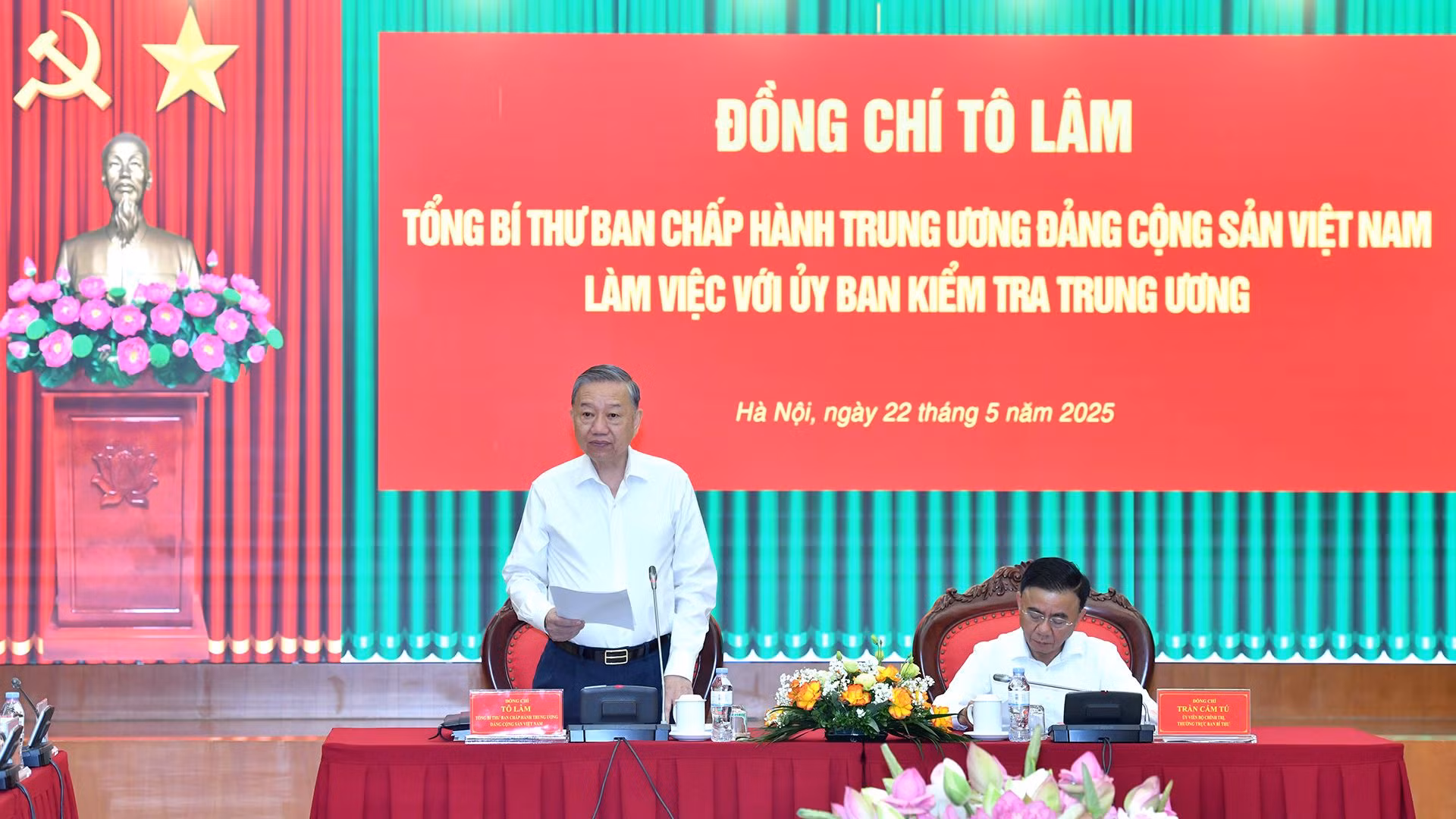 Tổng Bí thư Tô Lâm phát biểu tại buổi làm việc.