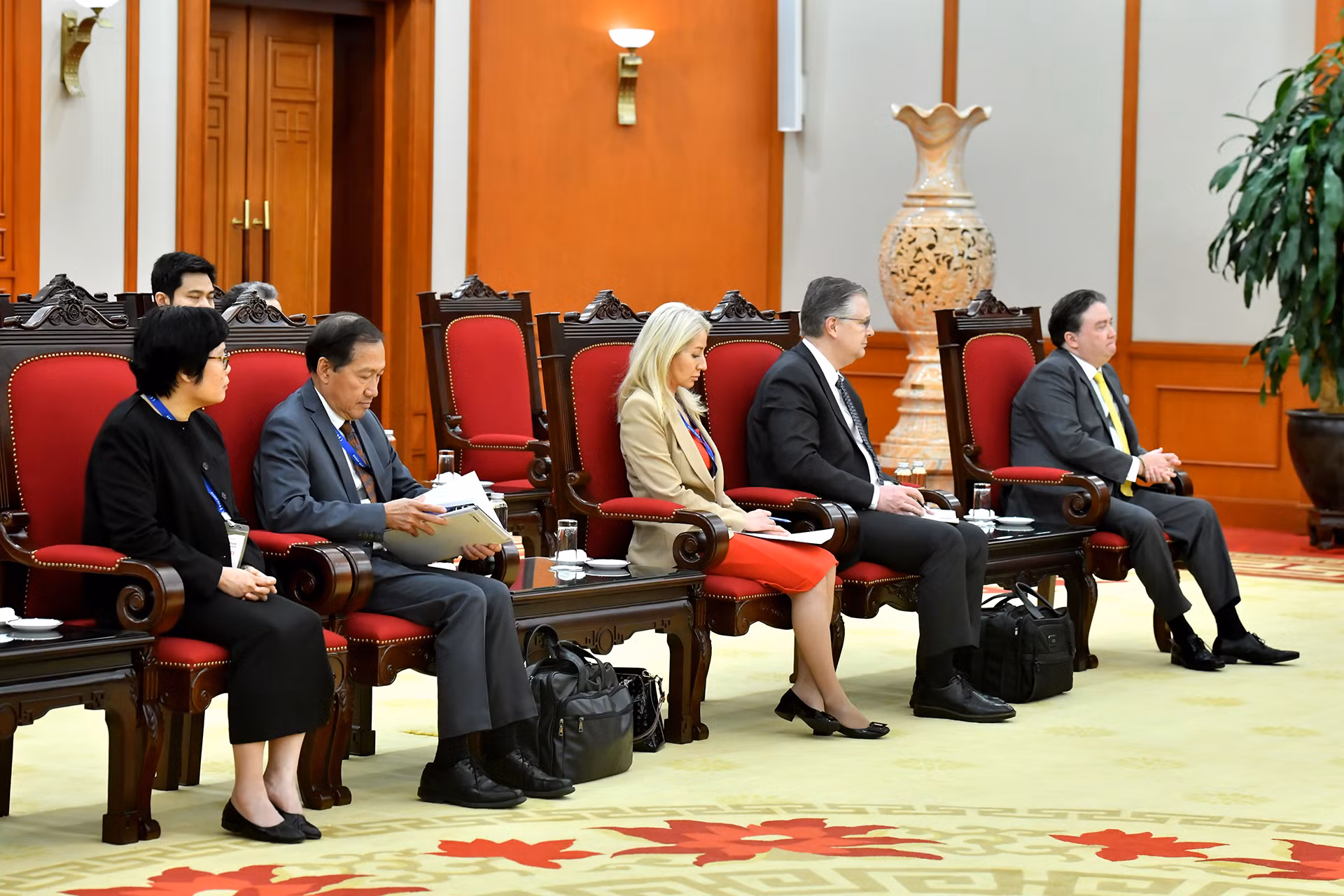 Các đại biểu Hội đồng Kinh doanh Hoa Kỳ-ASEAN tại buổi tiếp.