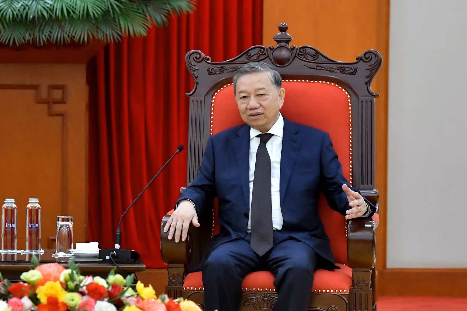 Tổng Bí thư Tô Lâm phát biểu tại buổi tiếp.