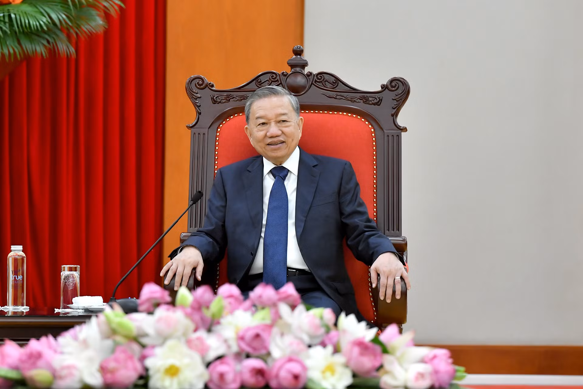 Tổng Bí thư Tô Lâm phát biểu tại buổi tiếp.