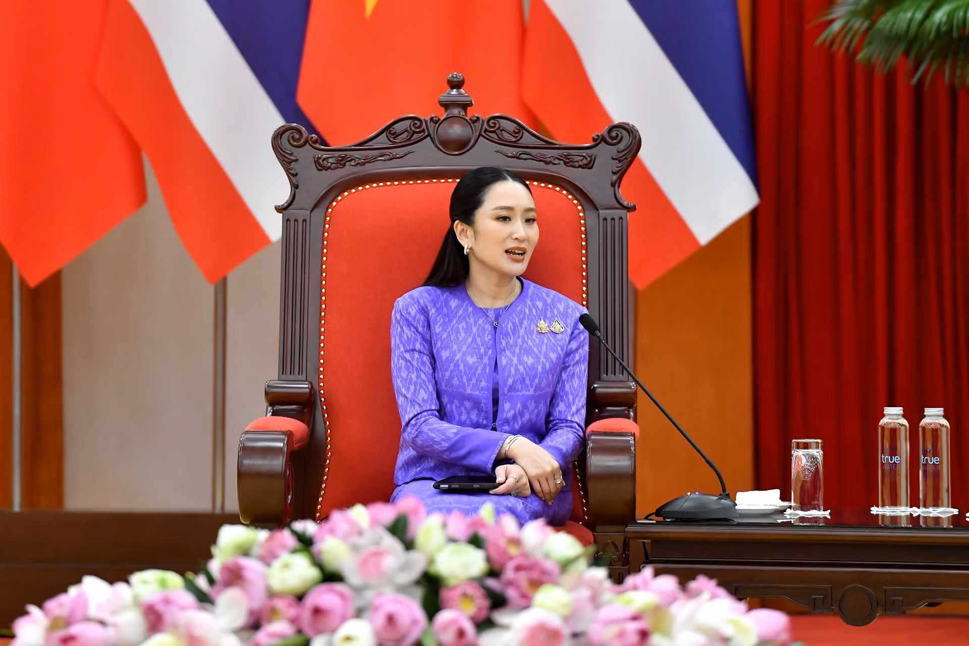 Thủ tướng Vương quốc Thái Lan Paetongtarn Shinawatra tại buổi tiếp.