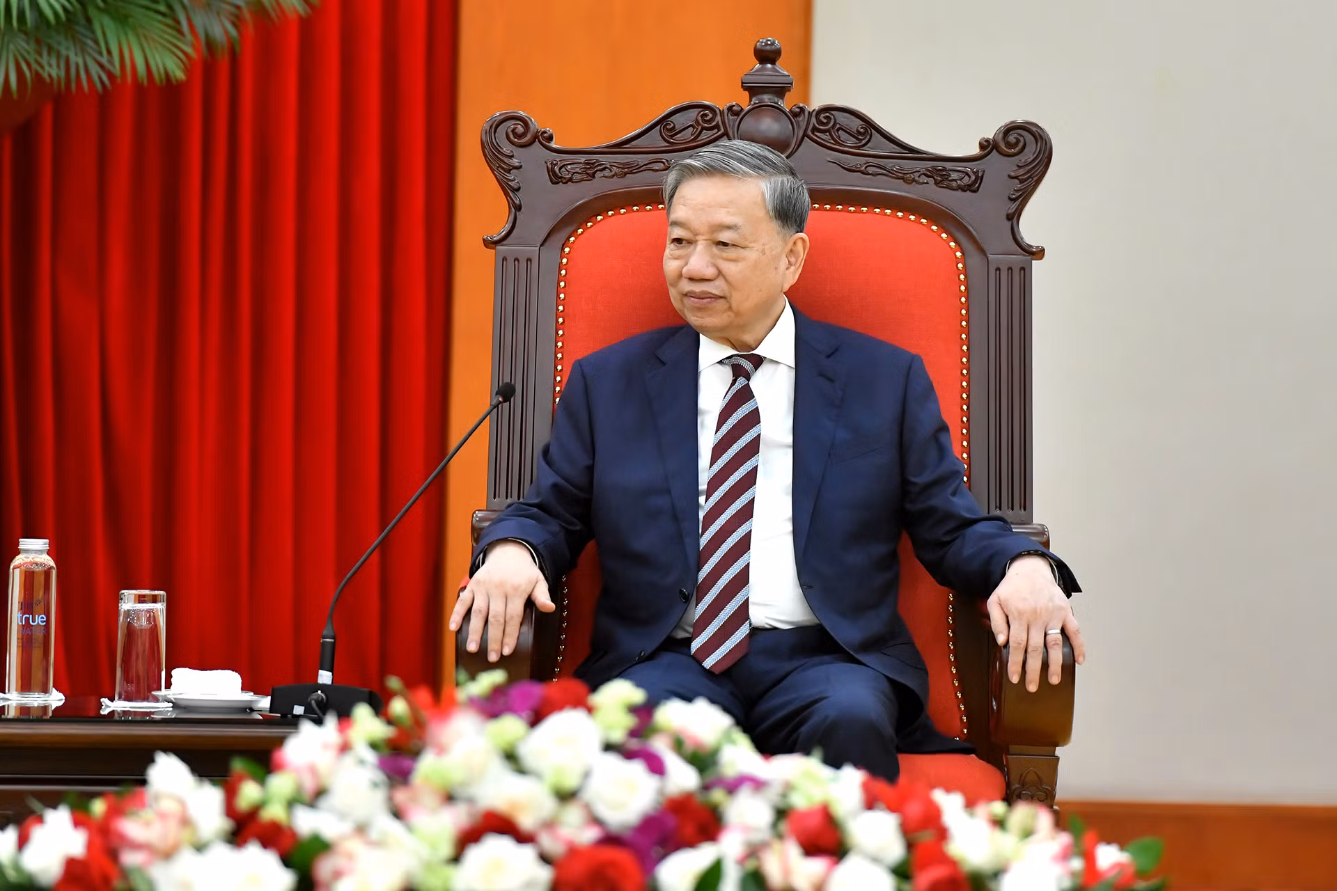 Tổng Bí thư Tô Lâm phát biểu tại buổi tiếp.