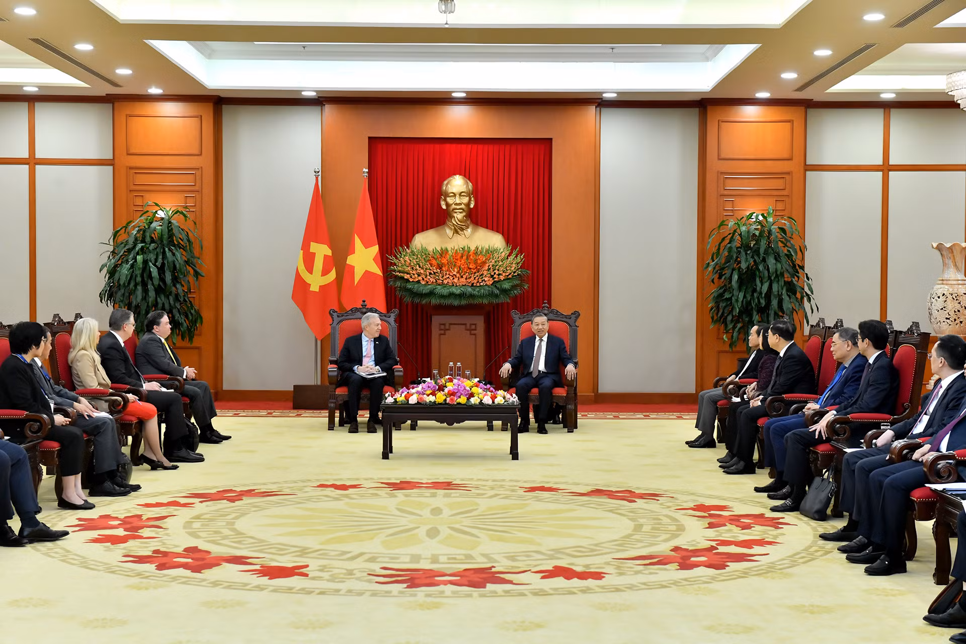 Quang cảnh buổi tiếp tại Trụ sở Trung ương Đảng.