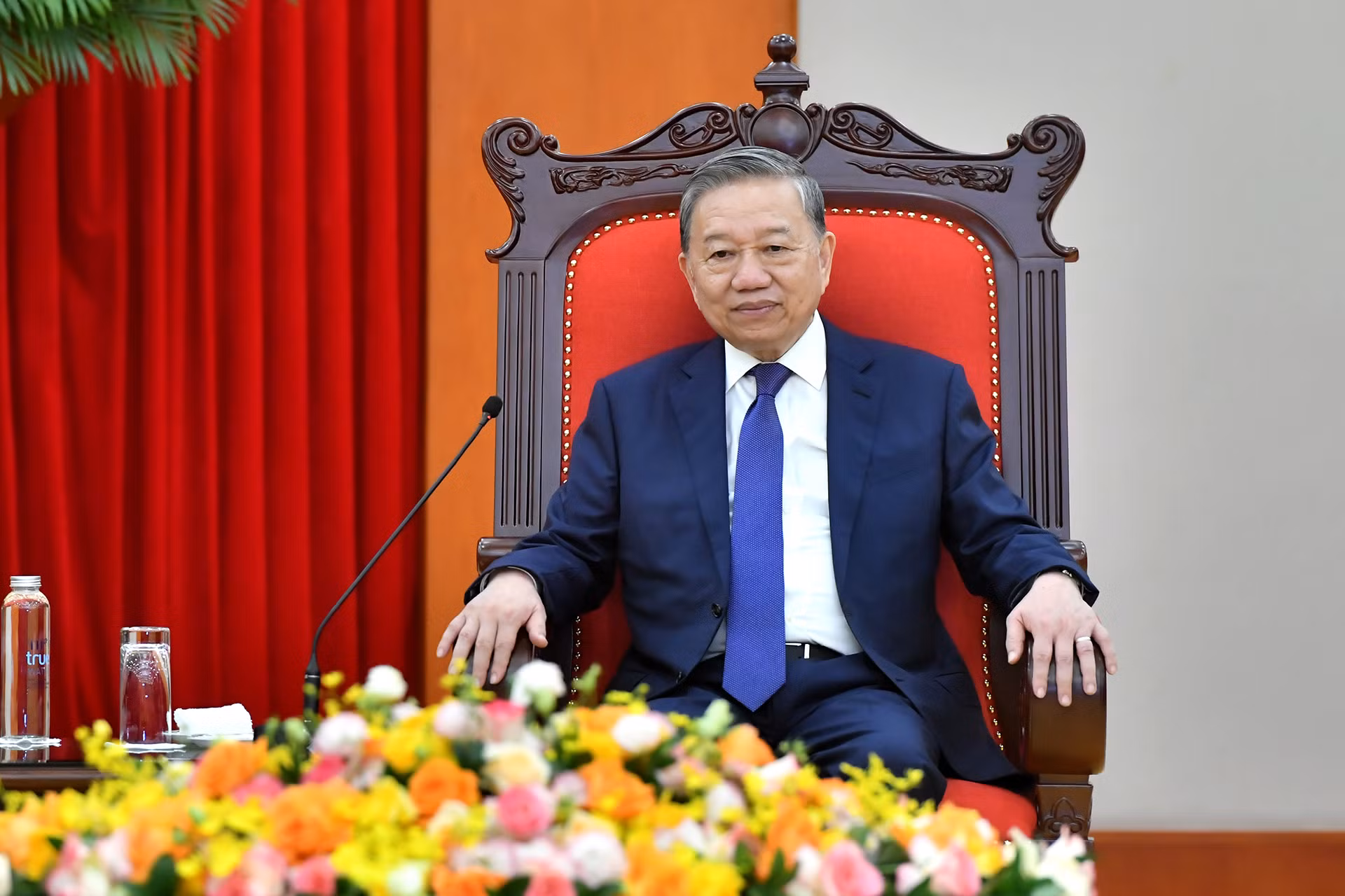 Tổng Bí thư Tô Lâm phát biểu tại buổi tiếp.