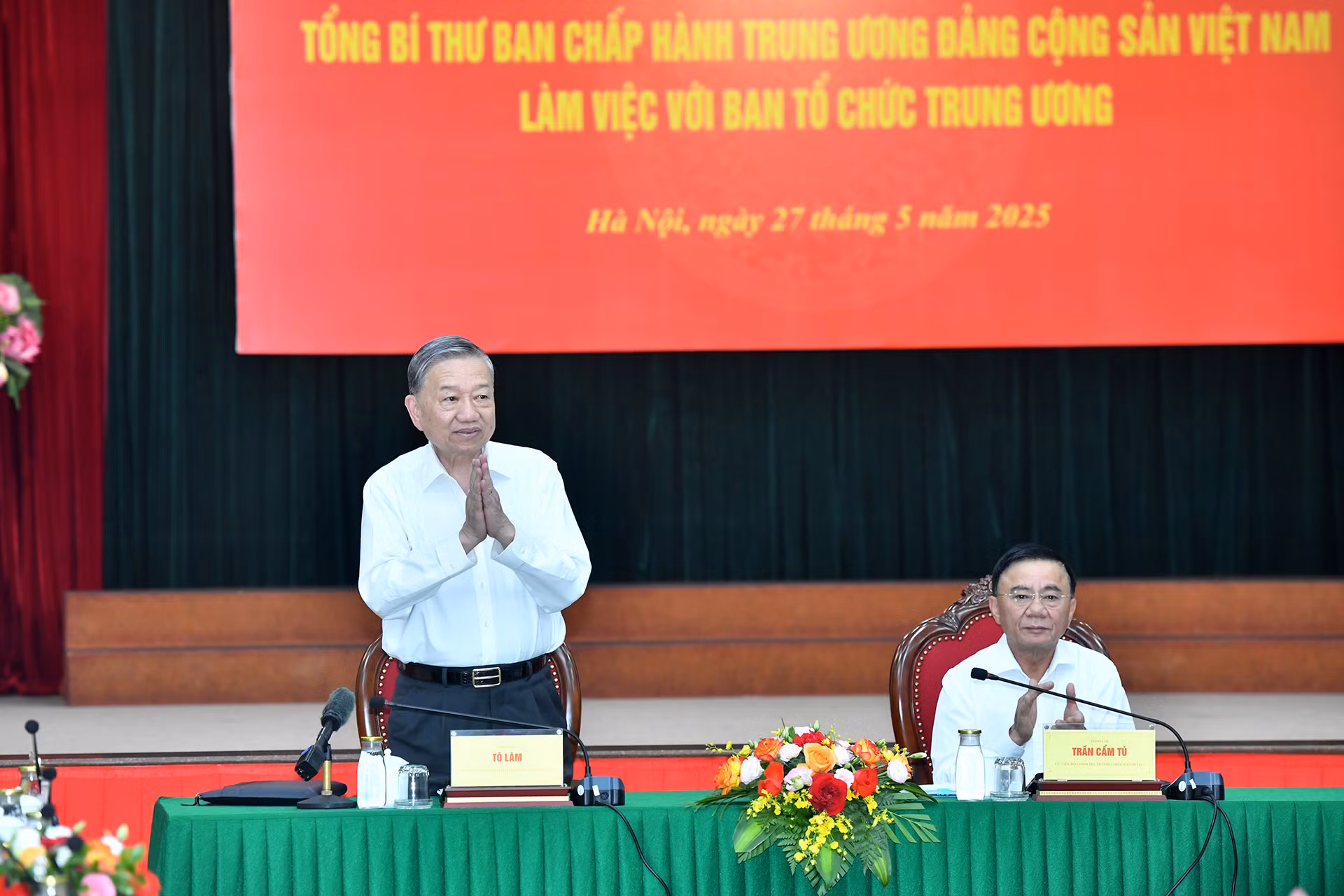 [Ảnh] Tổng Bí thư Tô Lâm làm việc với Ban Tổ chức Trung ương ảnh 1