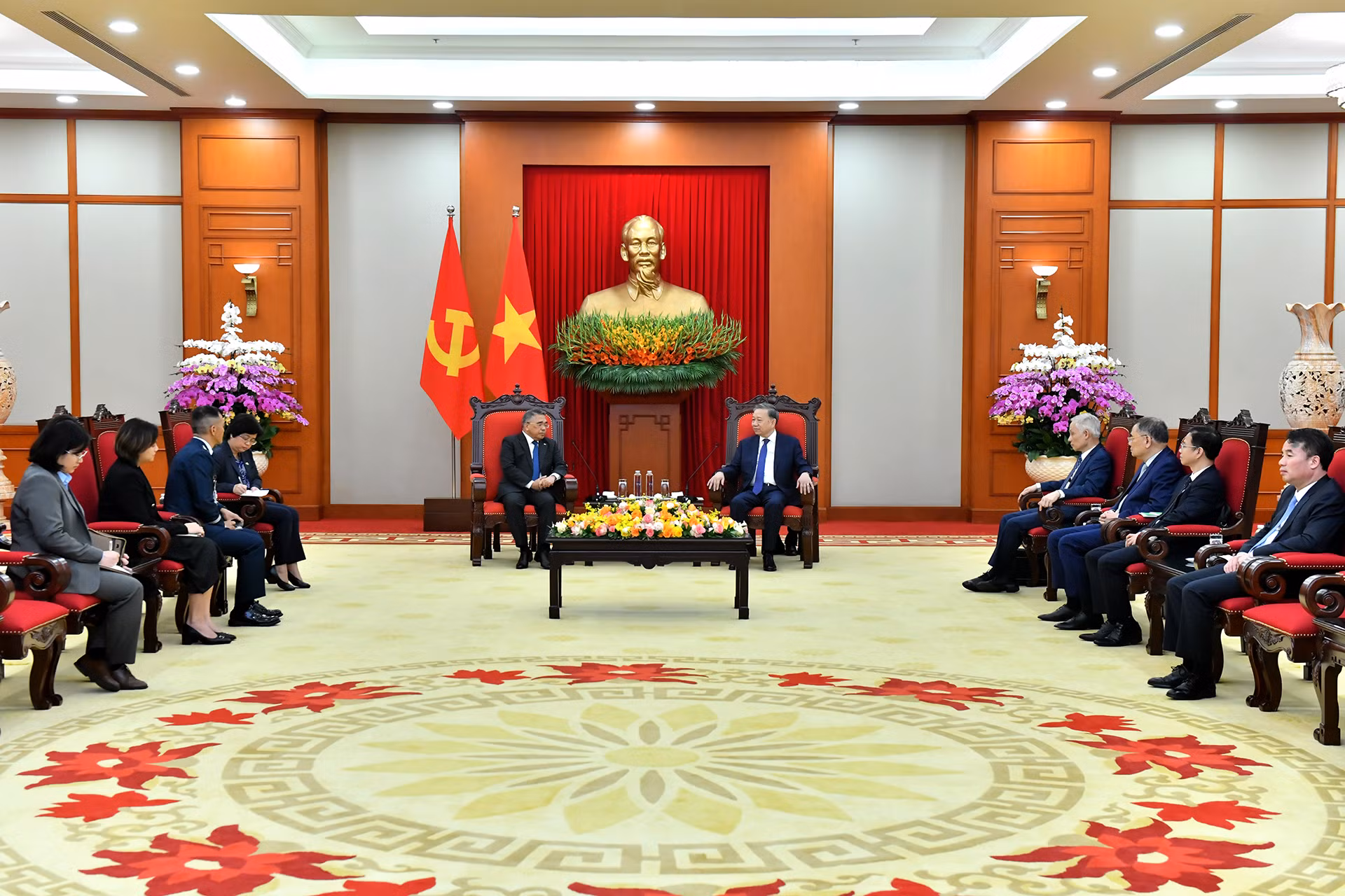 Quang cảnh buổi tiếp tại Trụ sở Trung ương Đảng.
