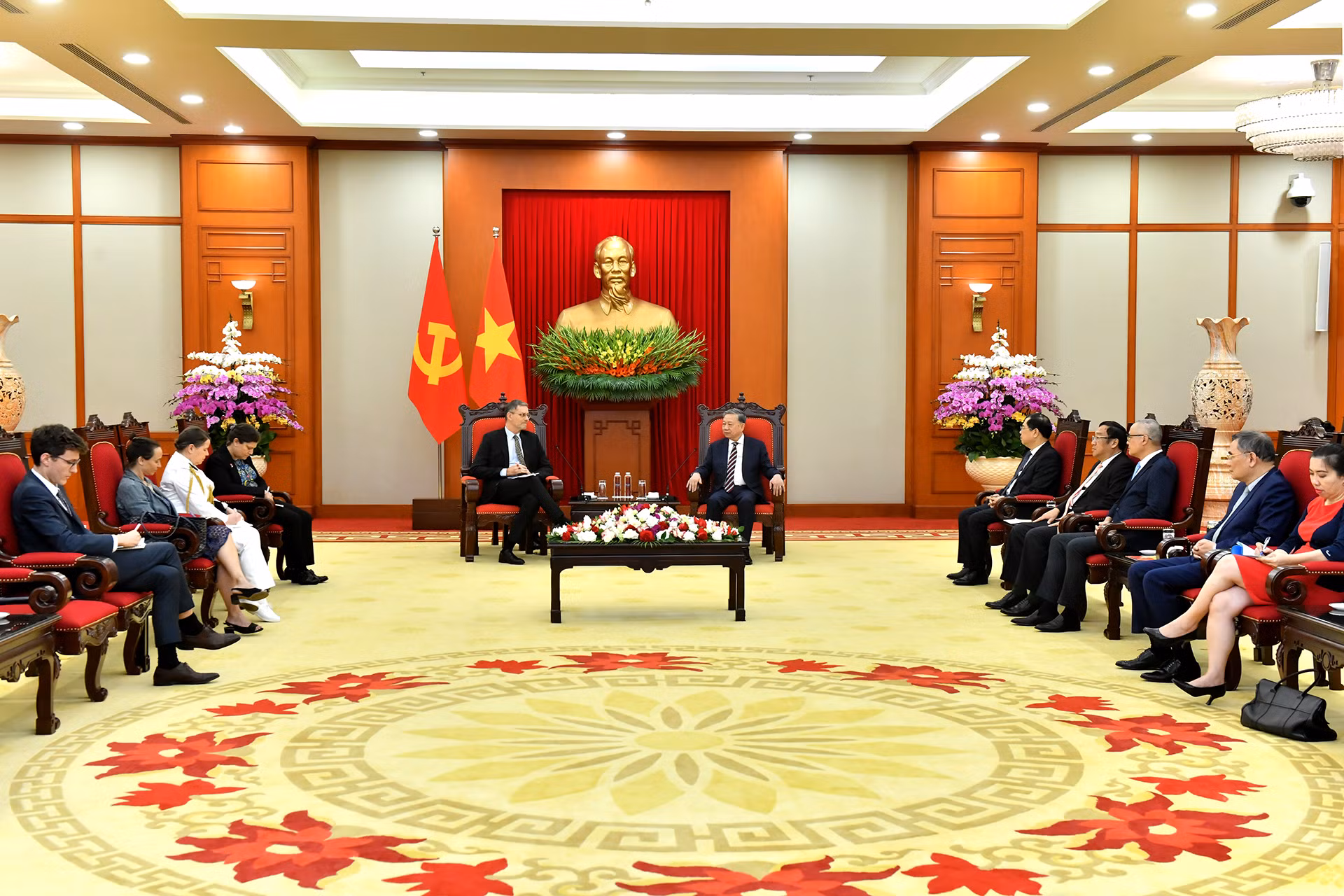 Quang cảnh buổi tiếp tại Trụ sở Trung ương Đảng.