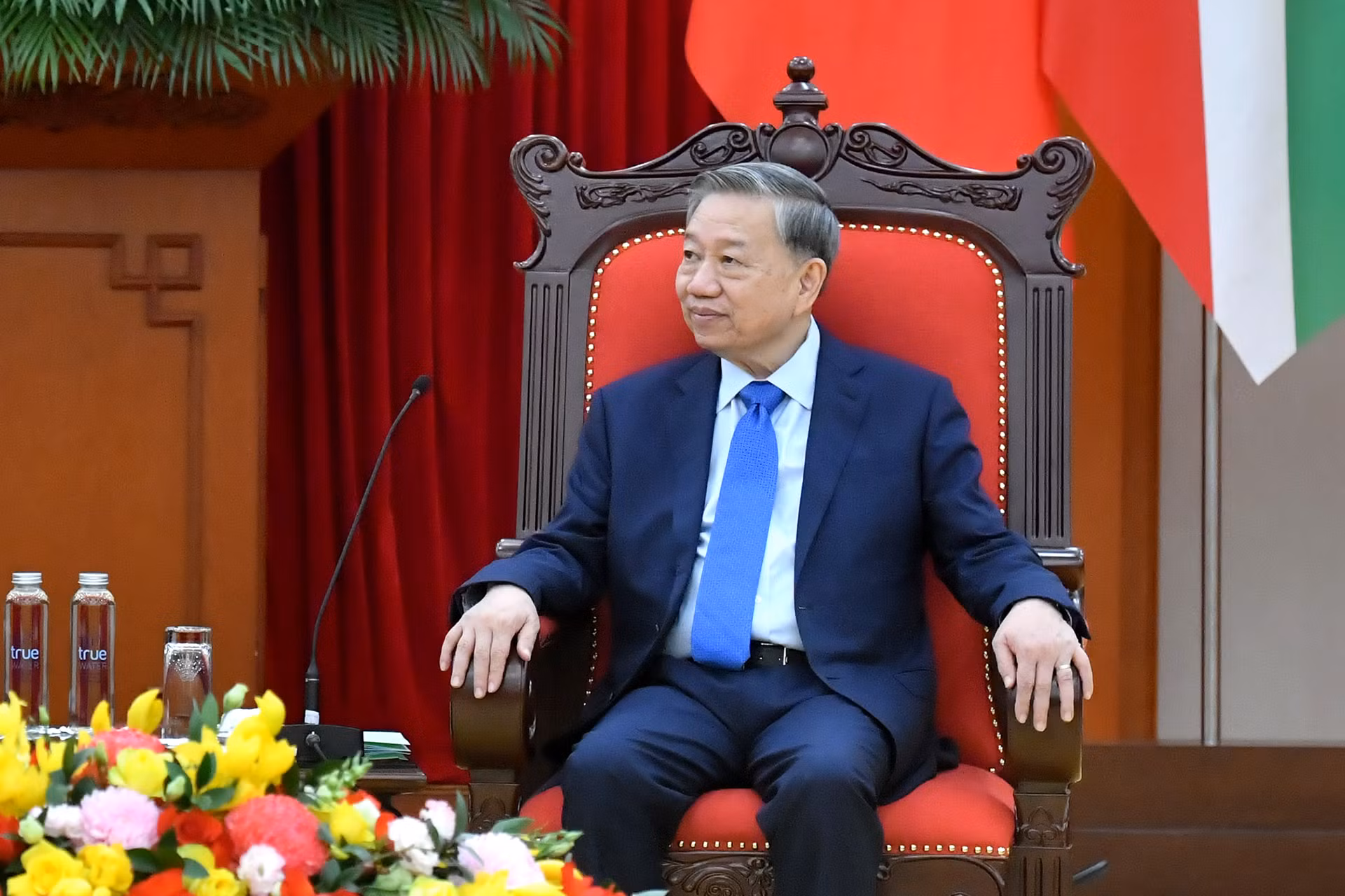 Tổng Bí thư Tô Lâm phát biểu tại buổi tiếp.