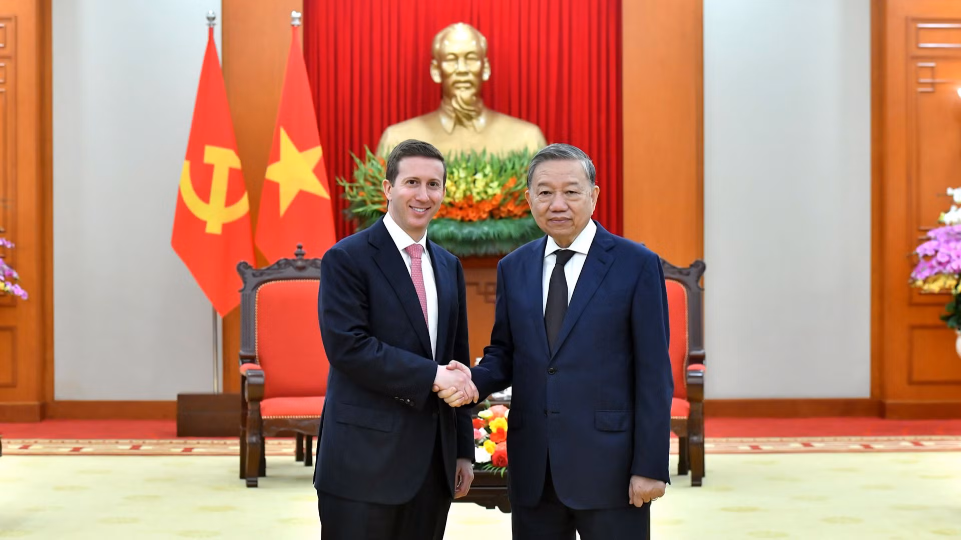 Tổng Bí thư Tô Lâm tiếp ông Jeffrey David Perlman, Tổng giám đốc Quỹ đầu tư Warburg Pincus (Hoa Kỳ).