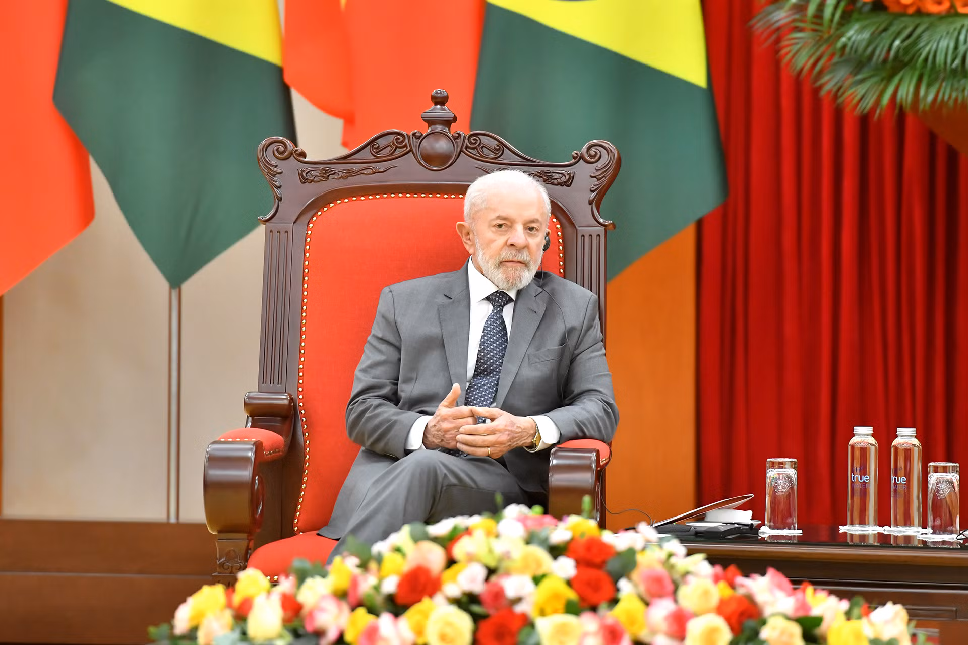 Tổng thống Cộng hòa Liên bang Brazil Luiz Inácio Lula da Silva tại buổi tiếp.
