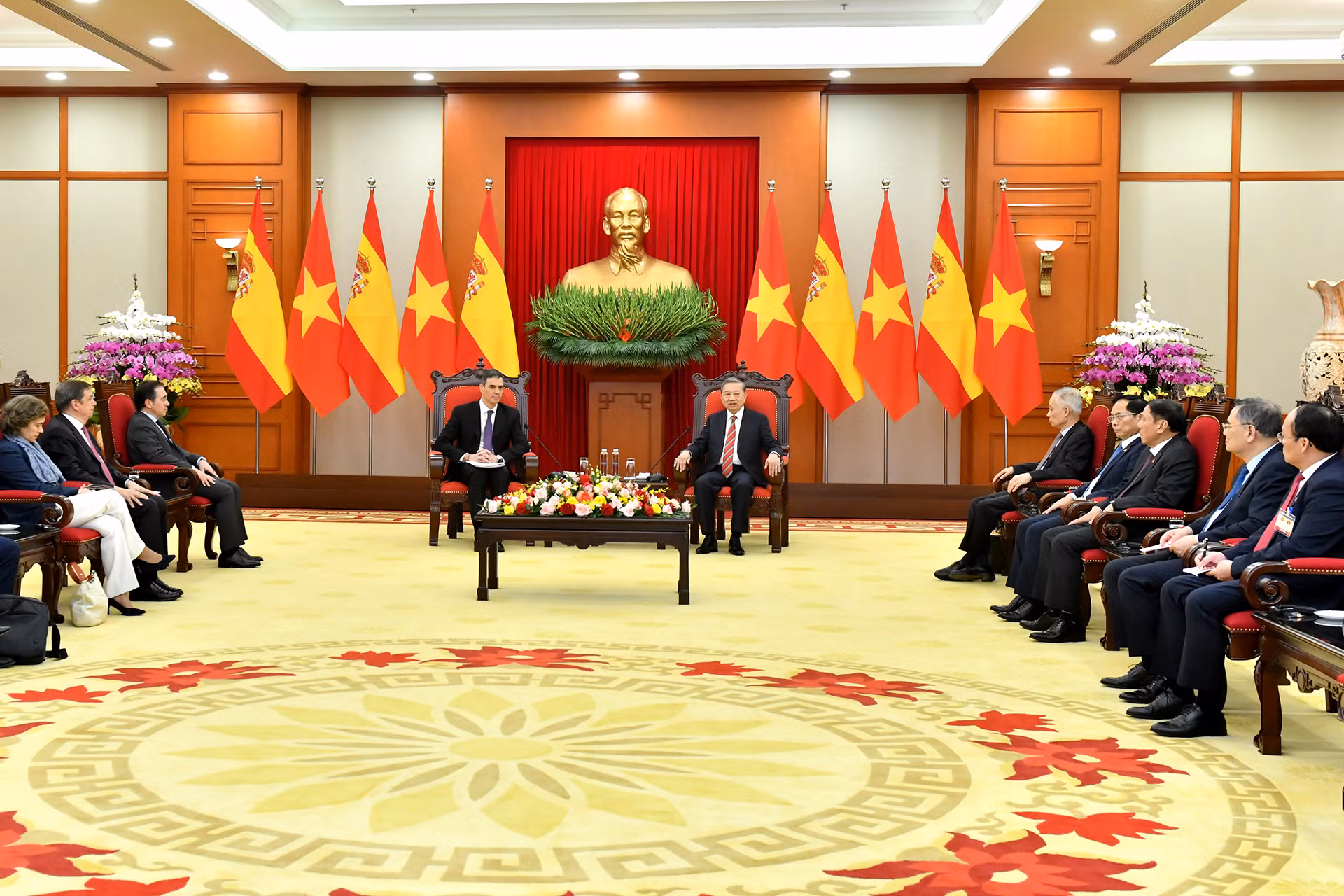 [Ảnh] Tổng Bí thư Tô Lâm tiếp Thủ tướng Tây Ban Nha Pedro Sanchez ảnh 6