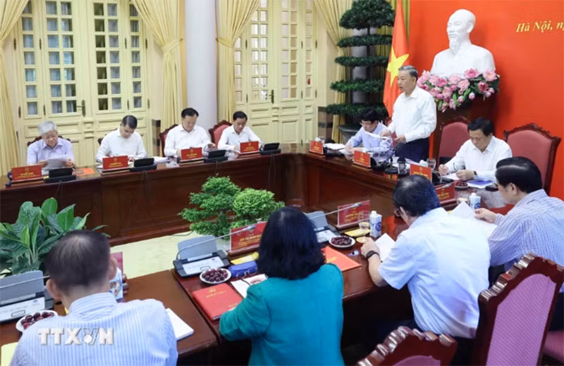 Chủ tịch nước Tô Lâm phát biểu chỉ đạo. (Ảnh: TTXVN)