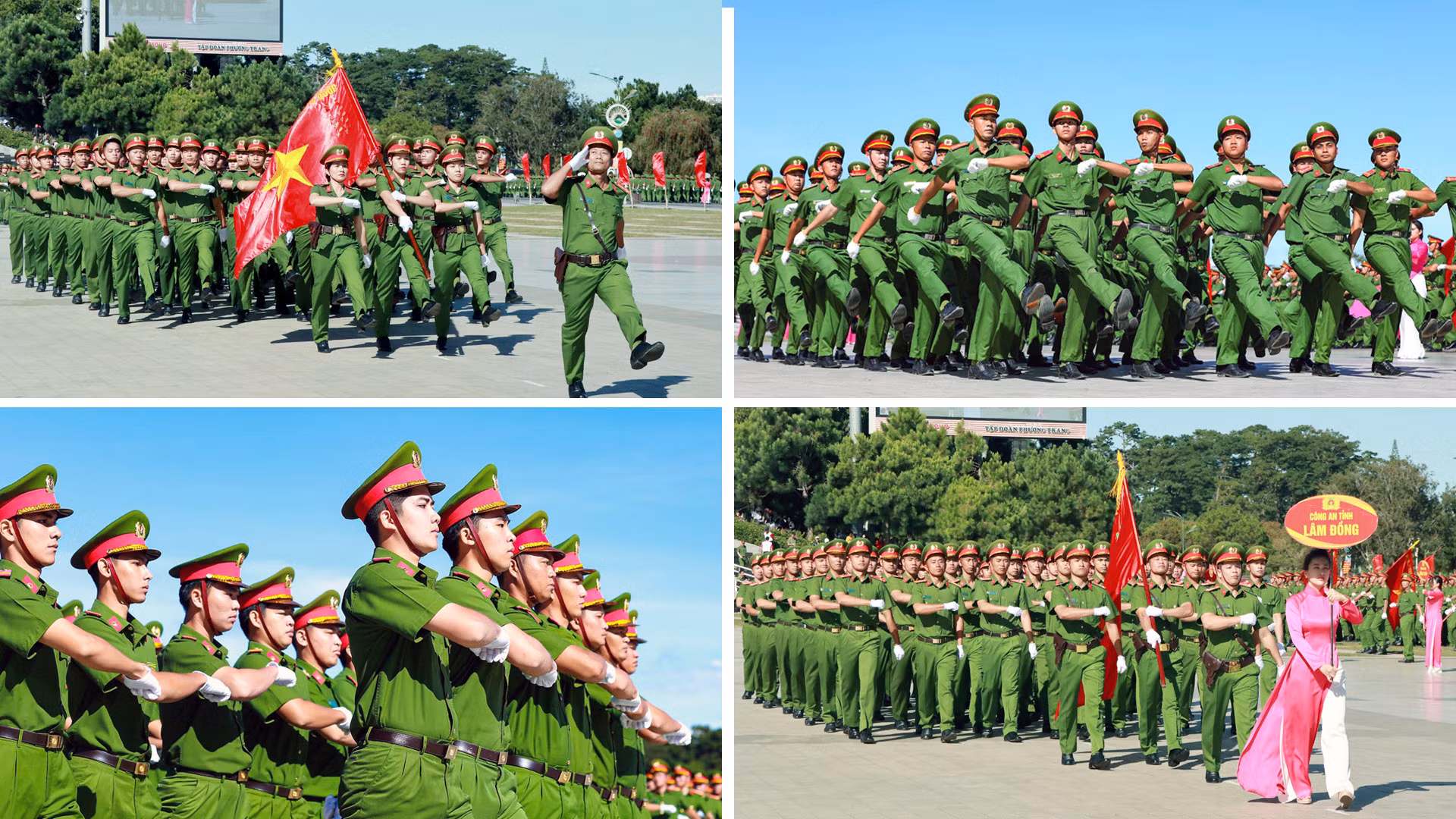 Nghi thức duyệt đội hình tại lễ khai mạc.
