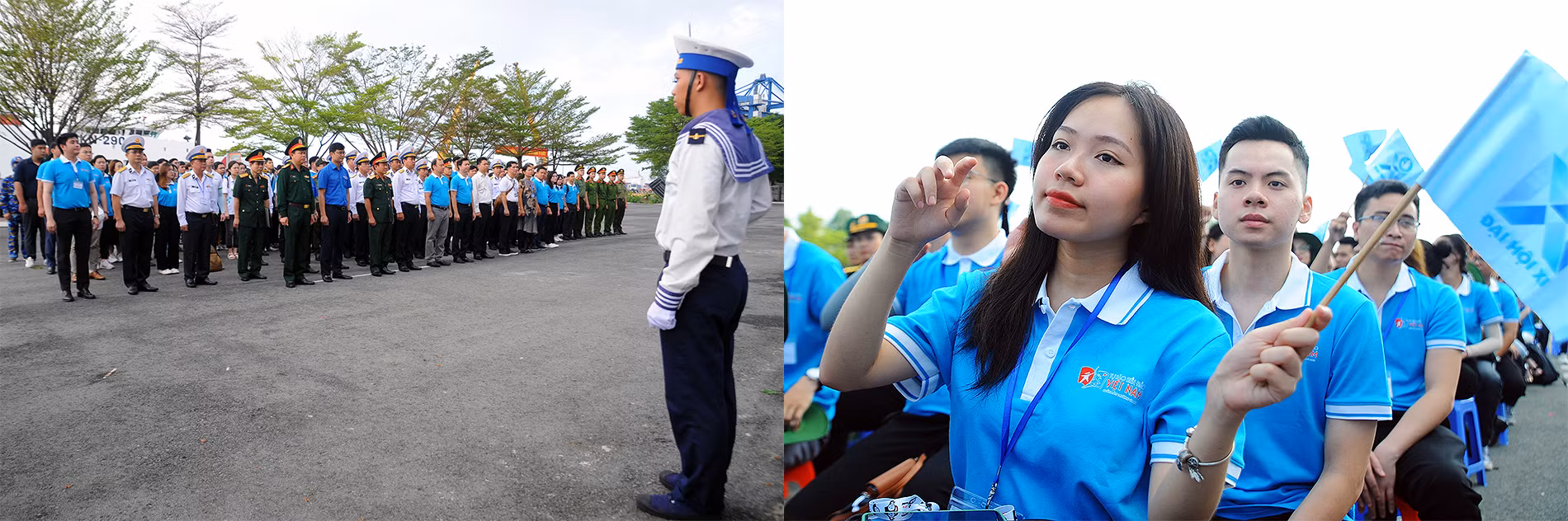 Các đại biểu dự lễ tiễn đoàn Hành trình tại cảng Cát Lái. Các đại biểu dự lễ tiễn đoàn Hành trình tại cảng Cát Lái.