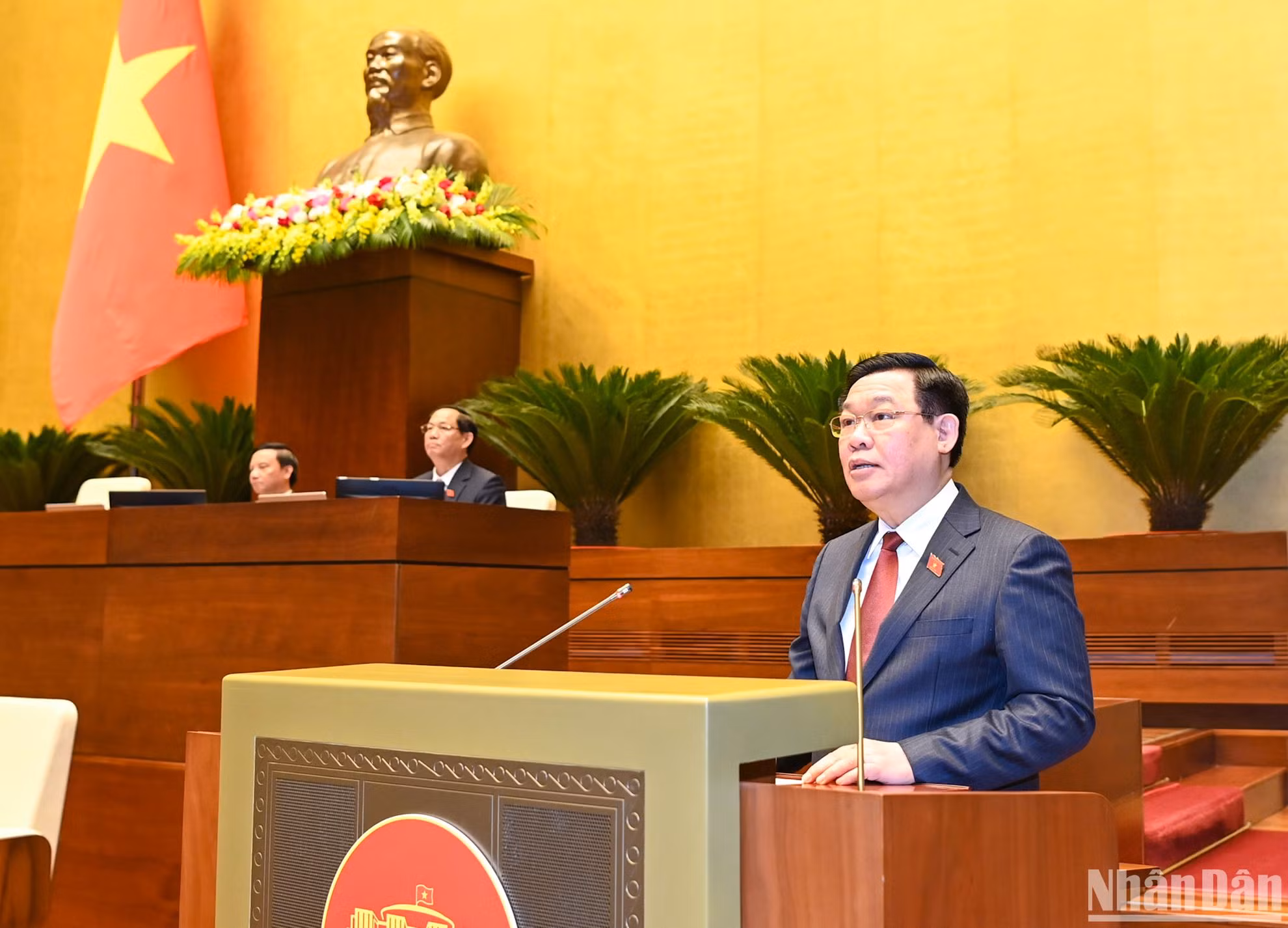 Chủ tịch Quốc hội Vương Đình Huệ phát biểu khai mạc Kỳ họp thứ 6, Quốc hội khóa XV. Chủ tịch Quốc hội Vương Đình Huệ phát biểu khai mạc Kỳ họp thứ 6, Quốc hội khóa XV.