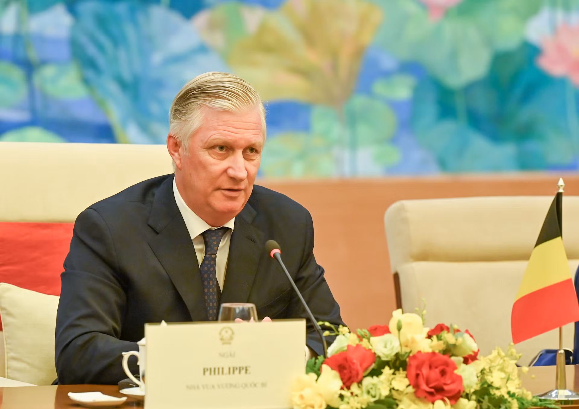 Nhà vua Vương quốc Bỉ Philippe phát biểu tại hội kiến. Nhà vua Vương quốc Bỉ Philippe phát biểu tại hội kiến.