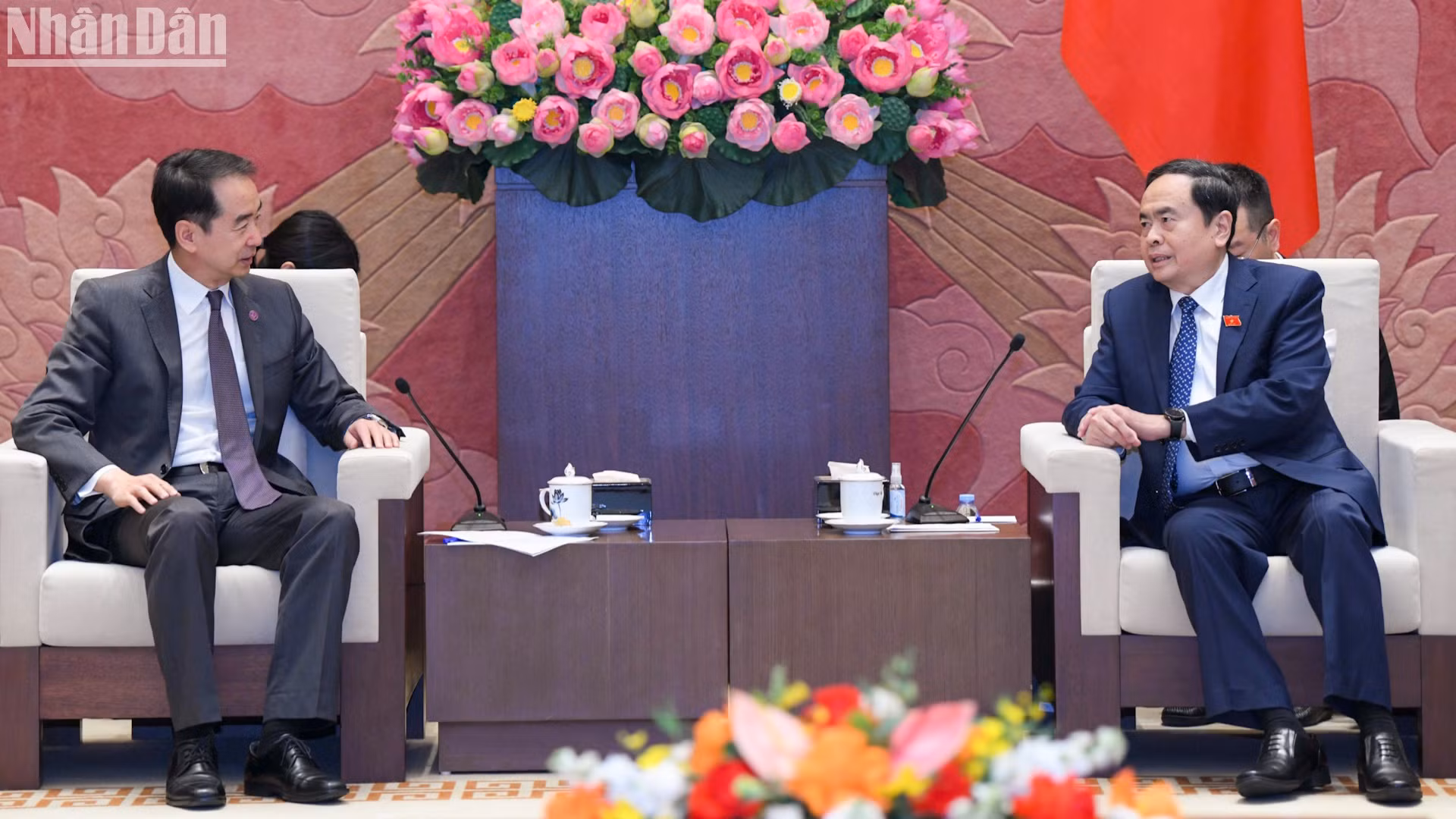 Chủ tịch Quốc hội Trần Thanh Mẫn tiếp Đại sứ Trung Quốc Hà Vĩ.
