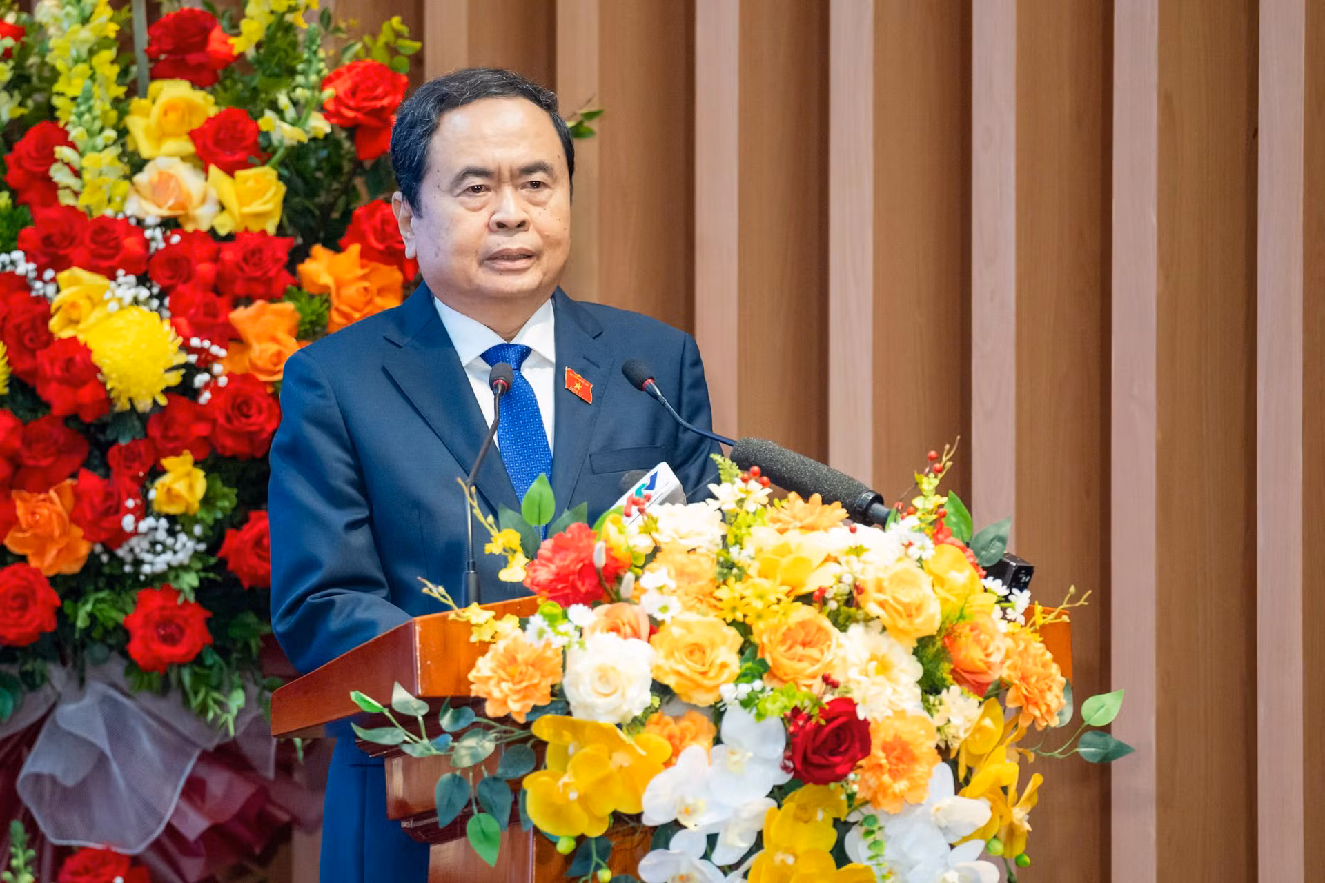 Chủ tịch Quốc hội Trần Thanh Mẫn phát biểu tại lễ kỷ niệm.