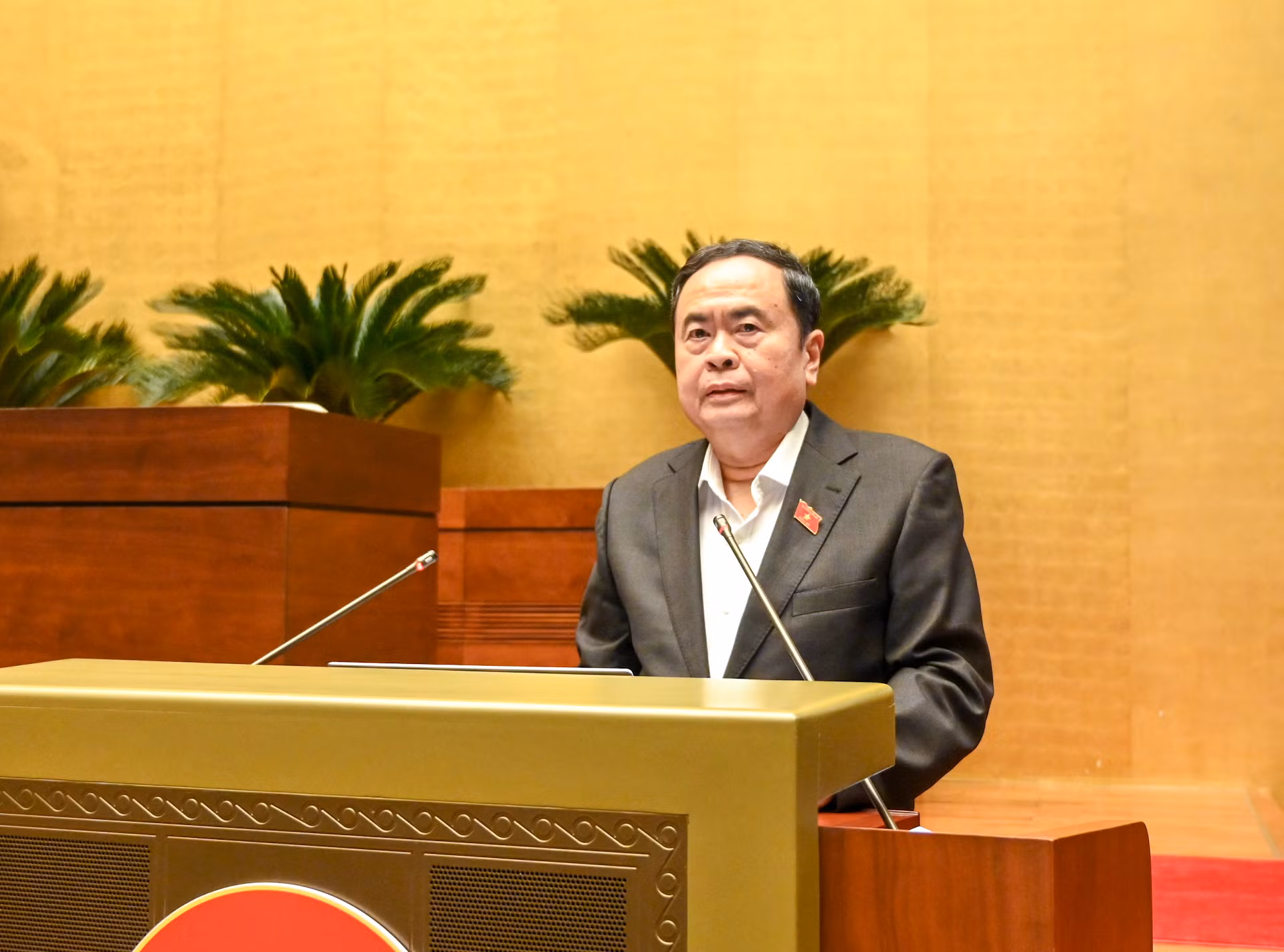Chủ tịch Quốc hội Trần Thanh Mẫn phát biểu khai mạc hội nghị.