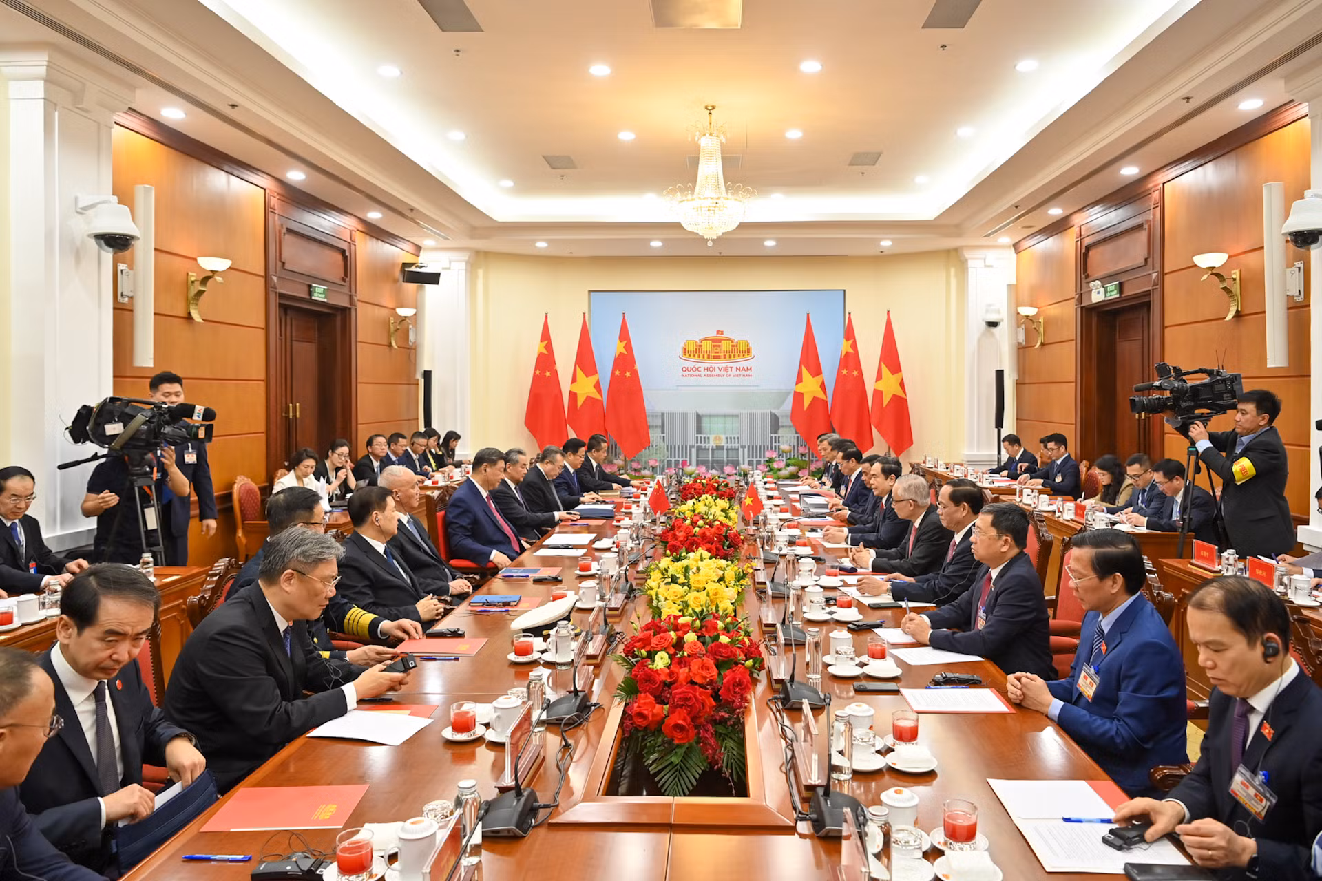 Quang cảnh hội kiến tại Trụ sở Trung ương Đảng.