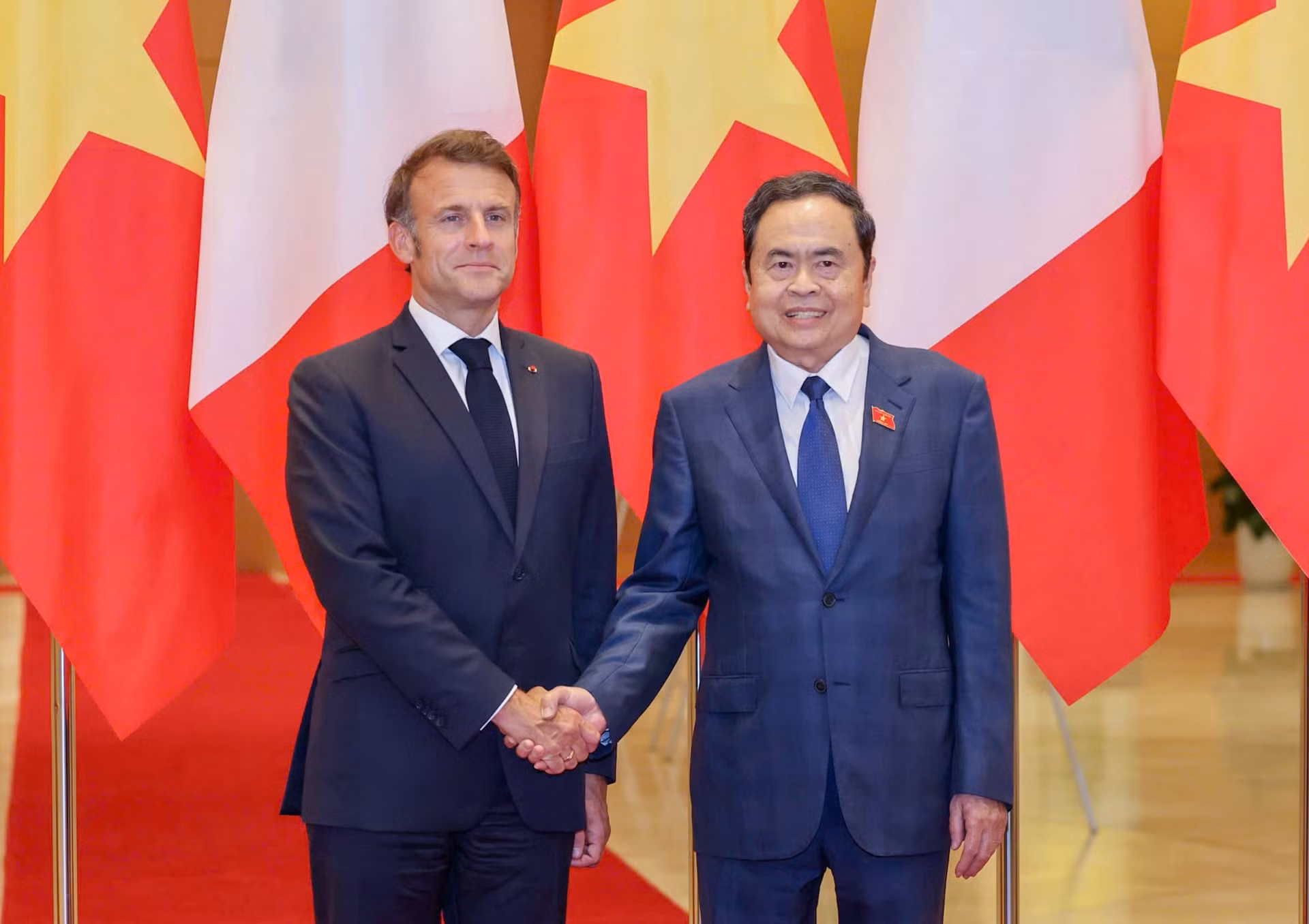 [Ảnh] Chủ tịch Quốc hội Trần Thanh Mẫn hội kiến Tổng thống Pháp Emmanuel Macron ảnh 3
