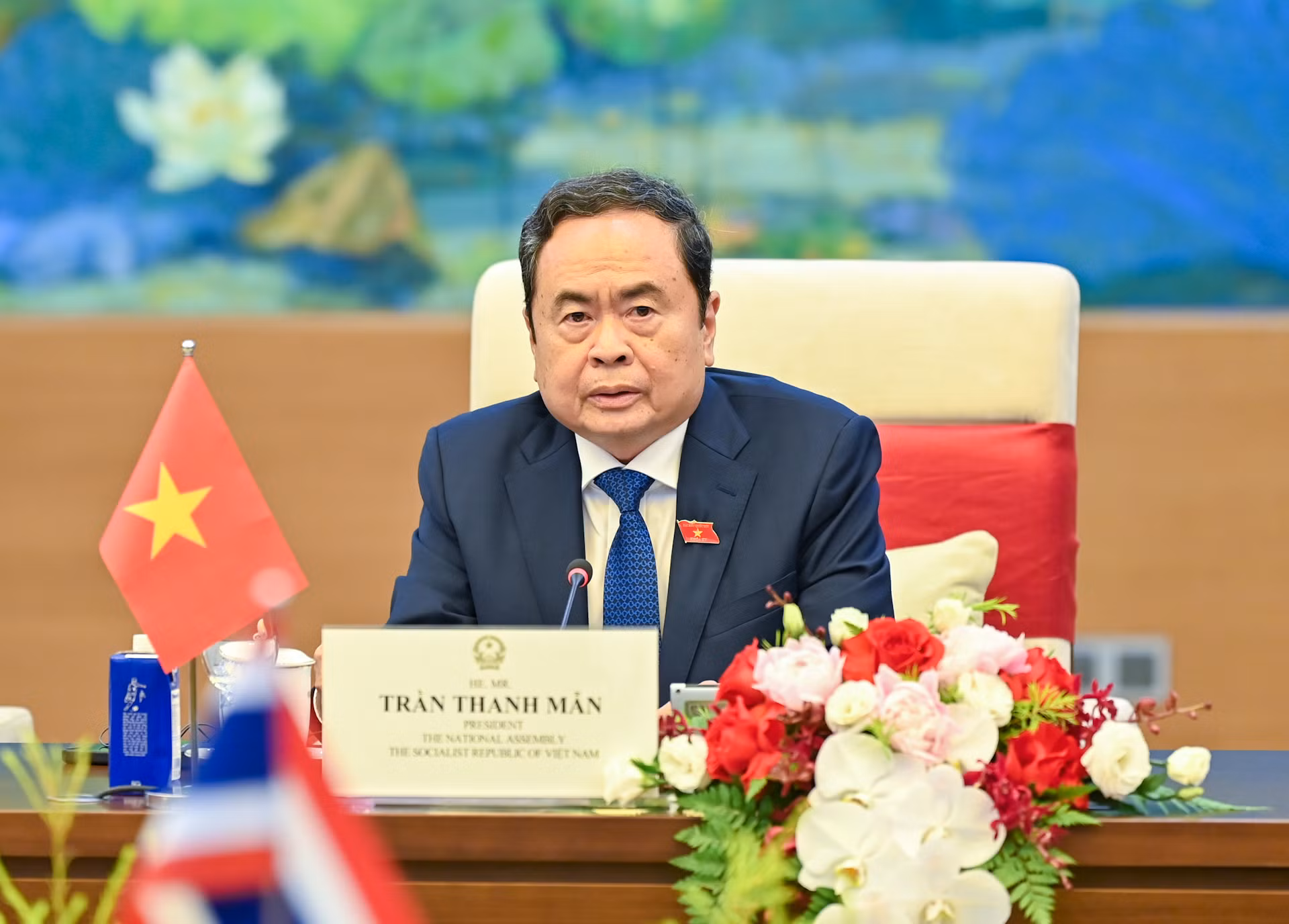 Chủ tịch Quốc hội Trần Thanh Mẫn phát biểu tại hội kiến.