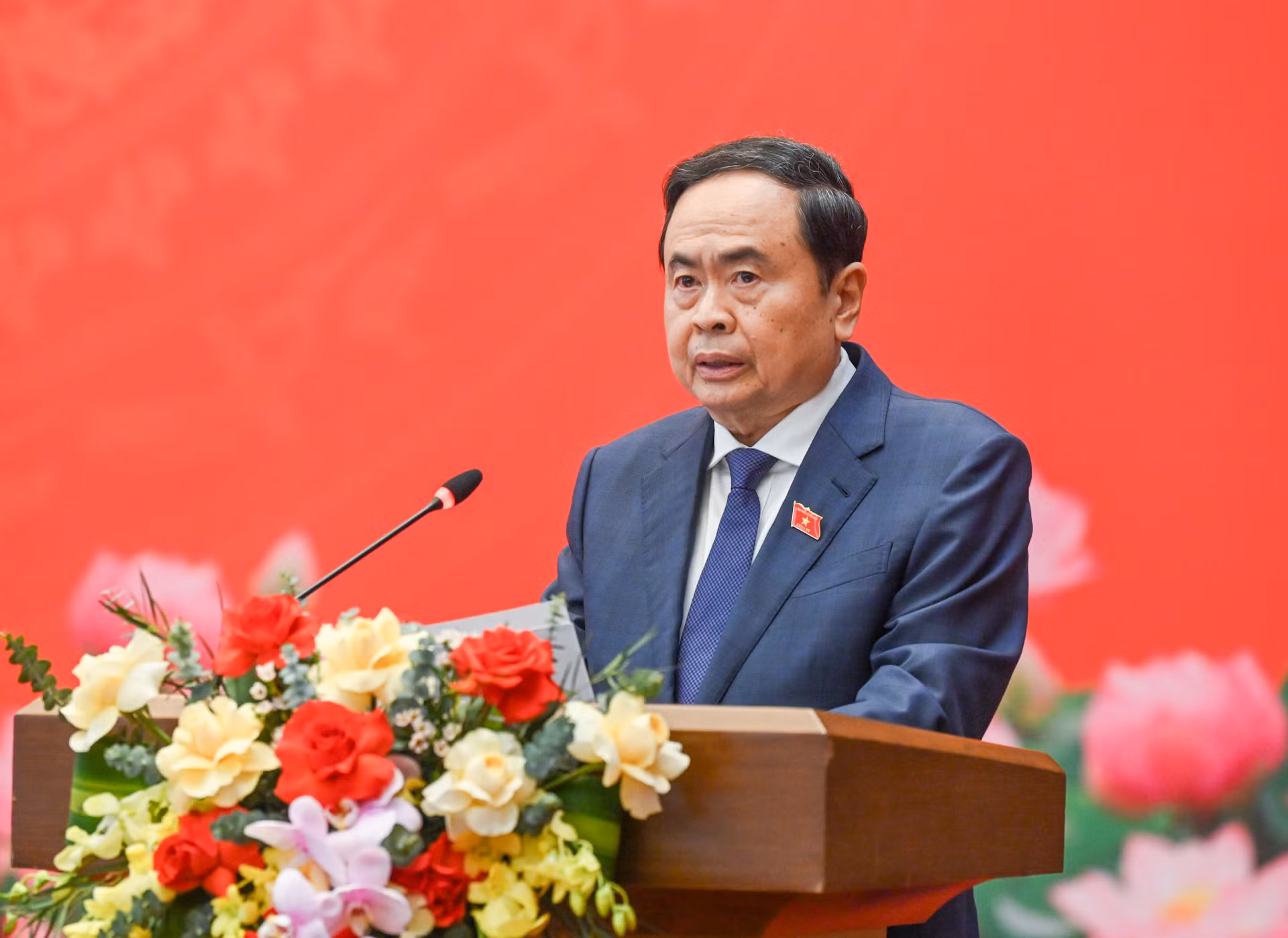 Bí thư Đảng ủy Quốc hội, Chủ tịch Quốc hội Trần Thanh Mẫn phát biểu bế mạc hội nghị.