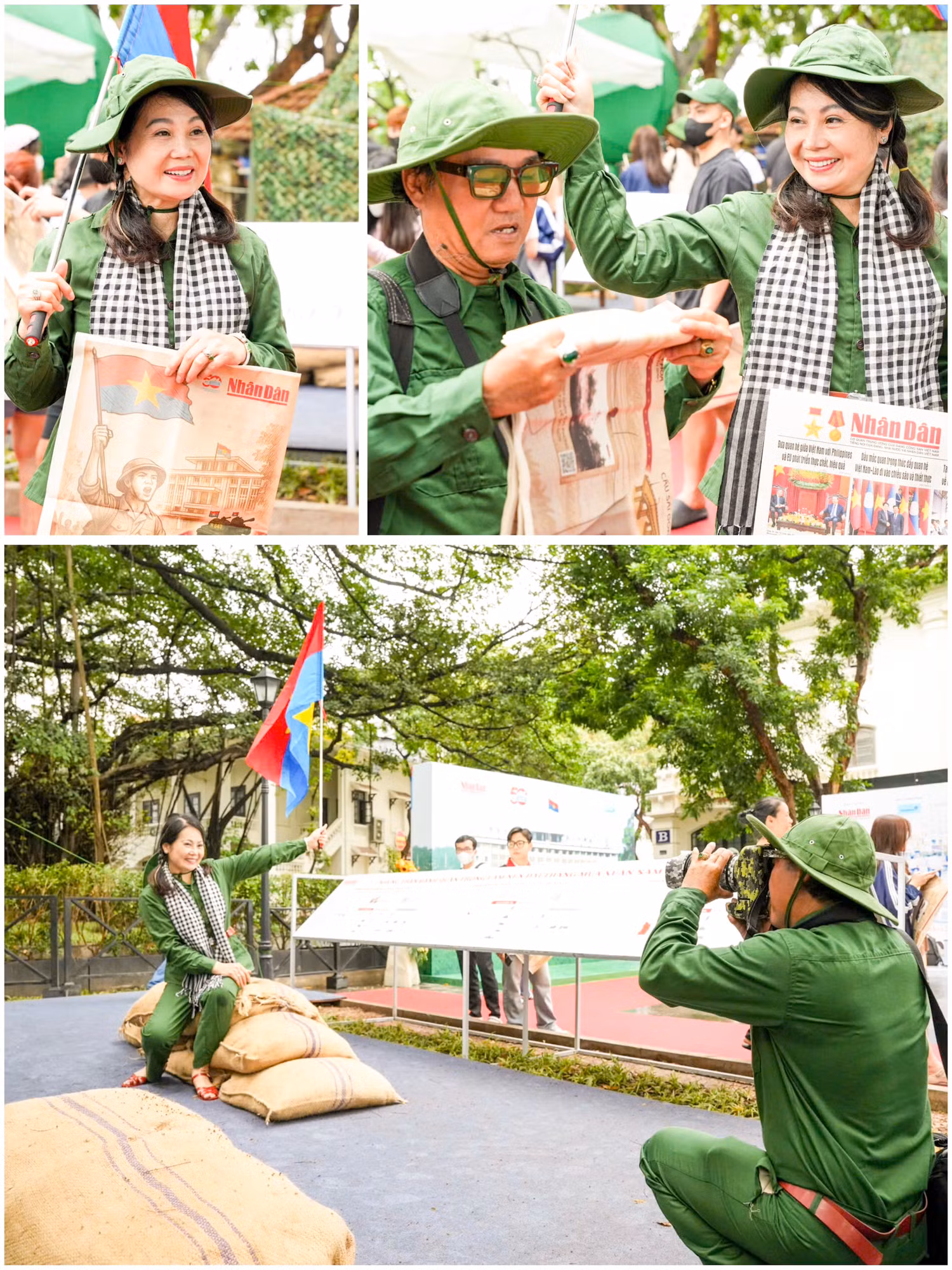 Trong không gian của triển lãm, mọi người như được sống lại những giây phút lịch sử. Trong không gian của triển lãm, mọi người như được sống lại những giây phút lịch sử.