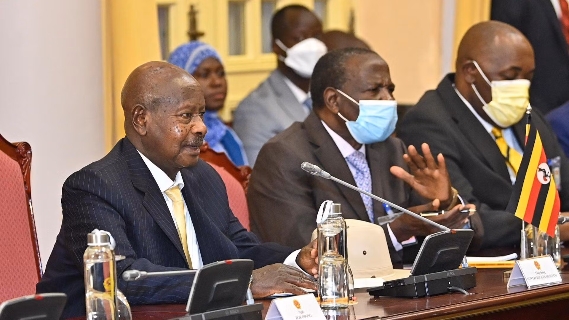 Tổng thống Uganda Yoweri Kaguta Museveni tại buổi hội đàm.