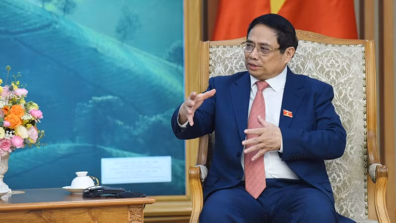 Thủ tướng Phạm Minh Chính phát biểu tại buổi tiếp.