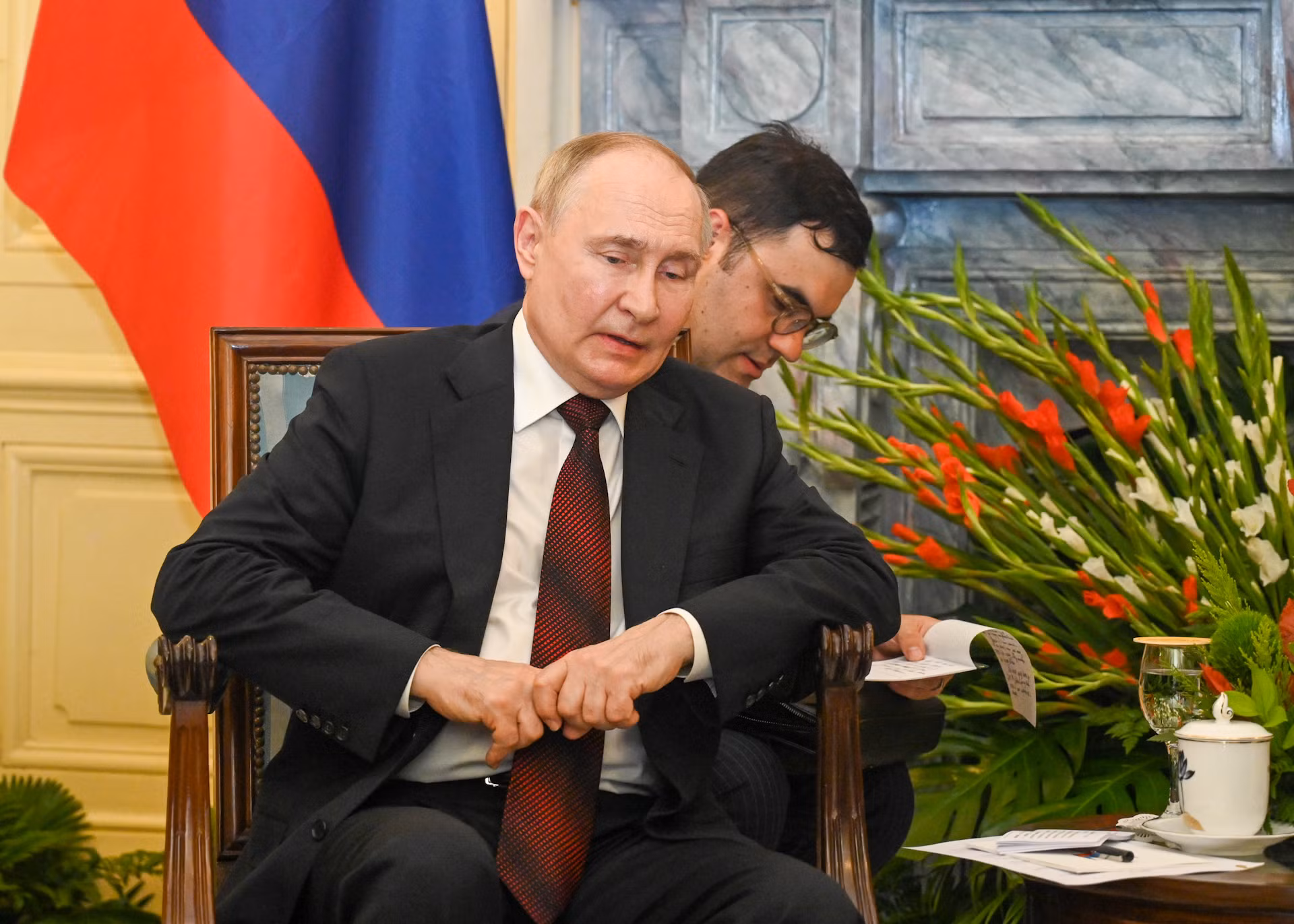Tổng thống Liên bang Nga Vladimir Putin phát biểu tại buổi hội kiến.