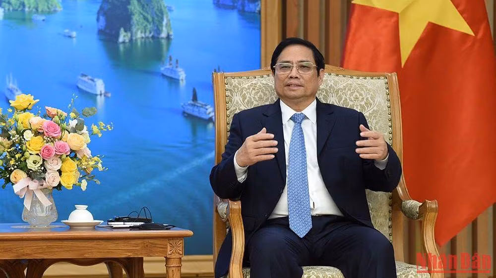 Thủ tướng Phạm Minh Chính phát biểu tại buổi tiếp. Thủ tướng Phạm Minh Chính phát biểu tại buổi tiếp.